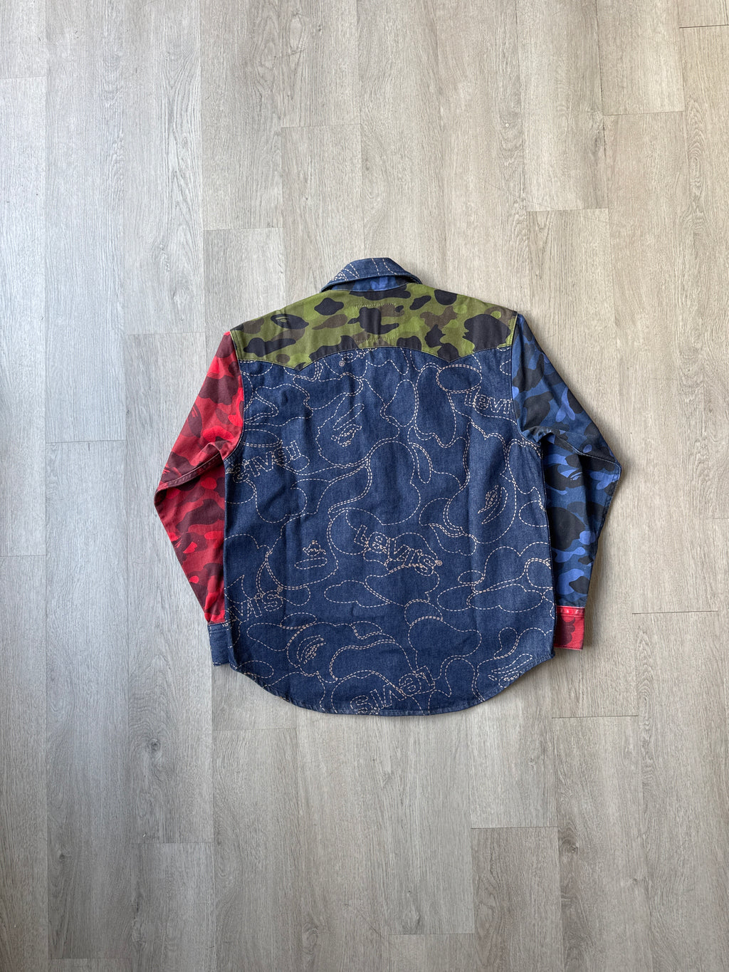 A Bathing Ape Bape x Levi’s Multicolor Camo Jacket