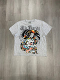 Grey Ed Hardy Rhinestone Battle Skull Eagle Tee
