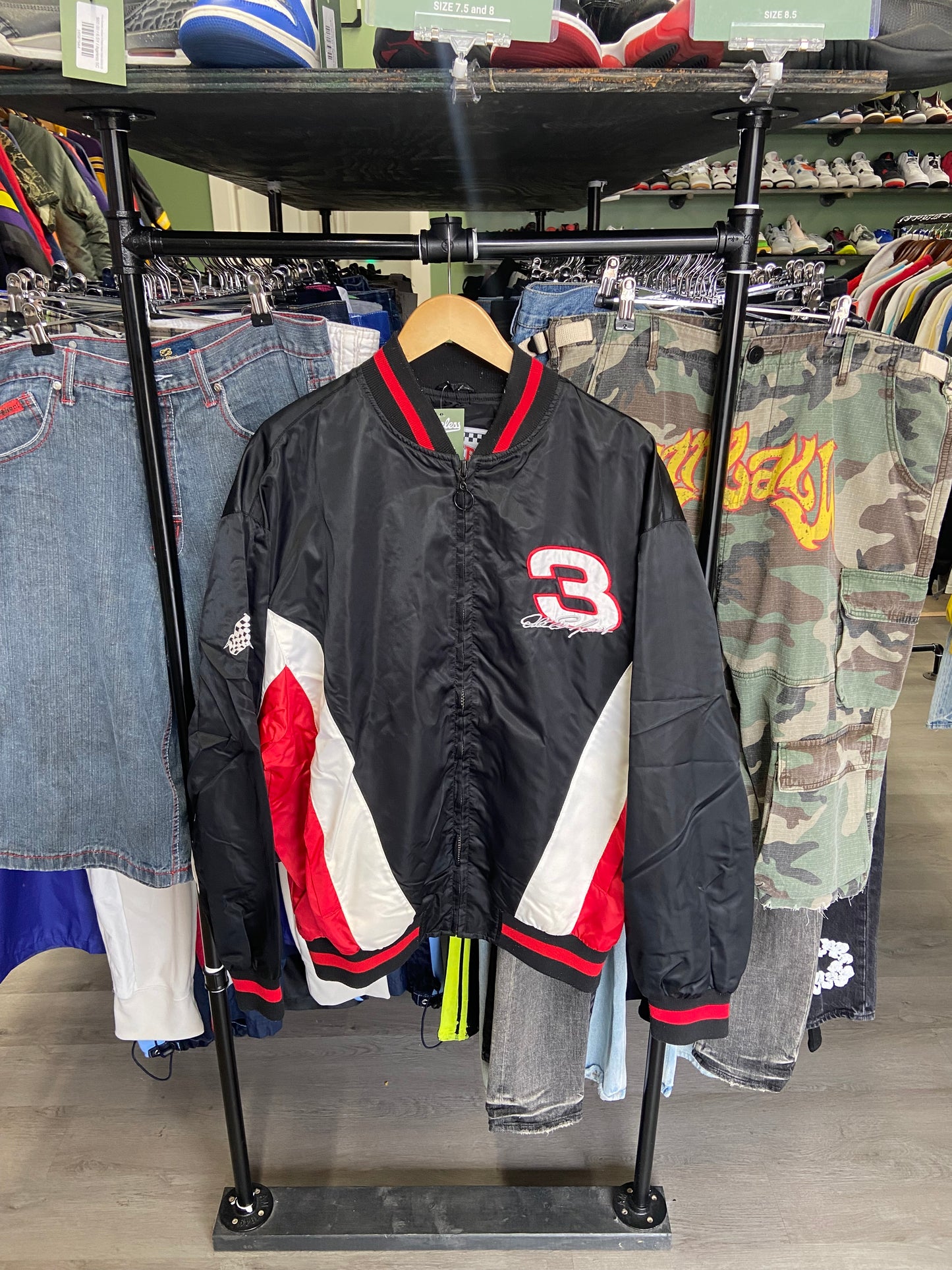 Vintage Black Dale Earnhardt Nascar Bomber Jacket