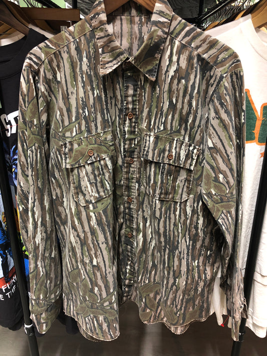 Vintage Camo Button Up long sleeve Top