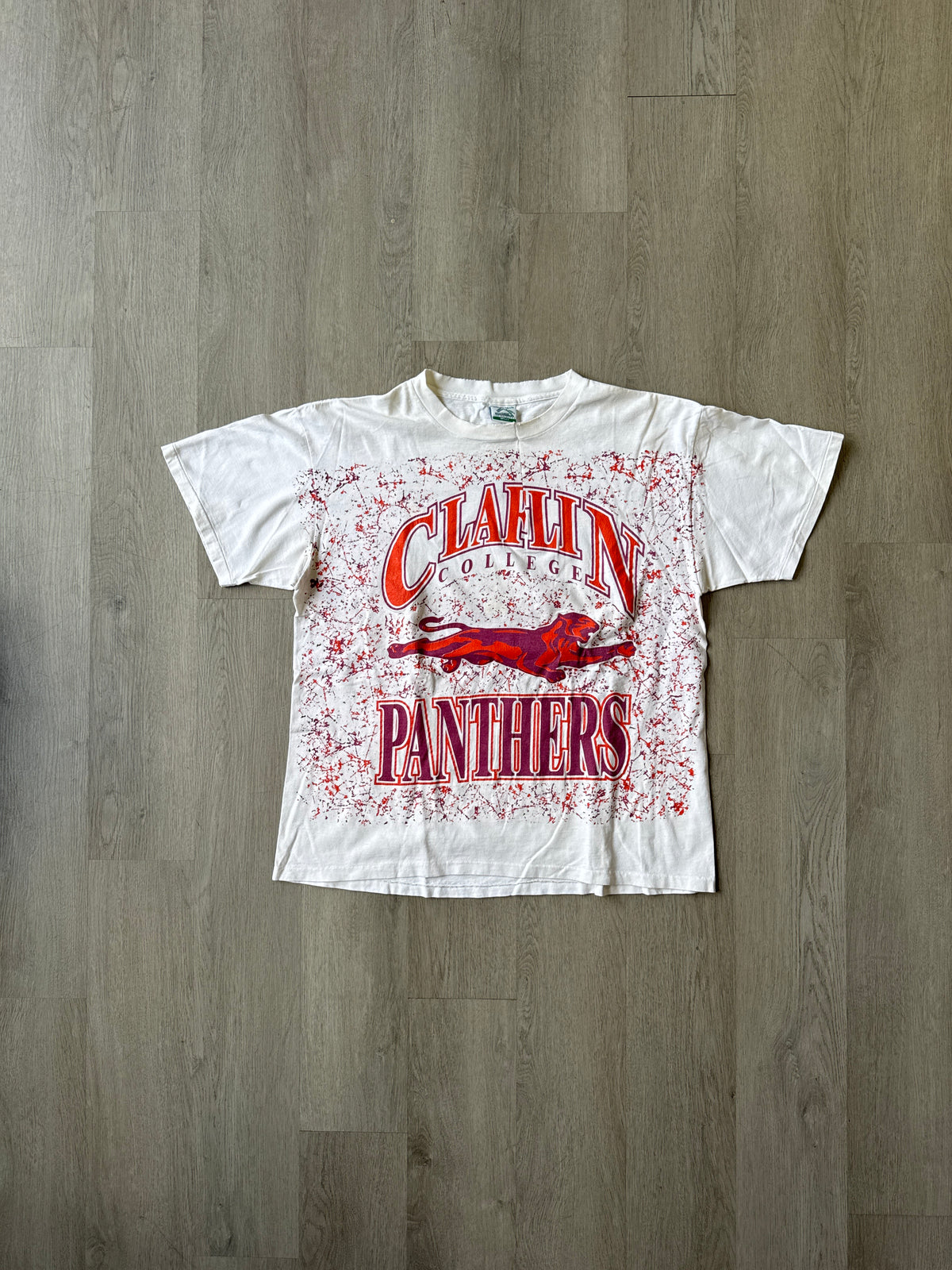 Vintage 90s Claflin College Panthers All Over Print Tee