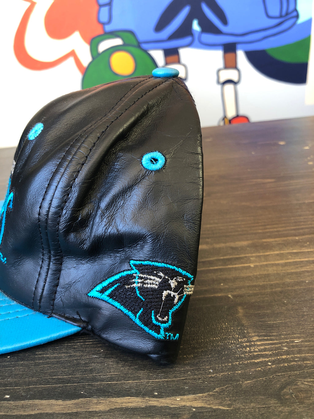 Vintage Carolina Panthers Leather Snapback