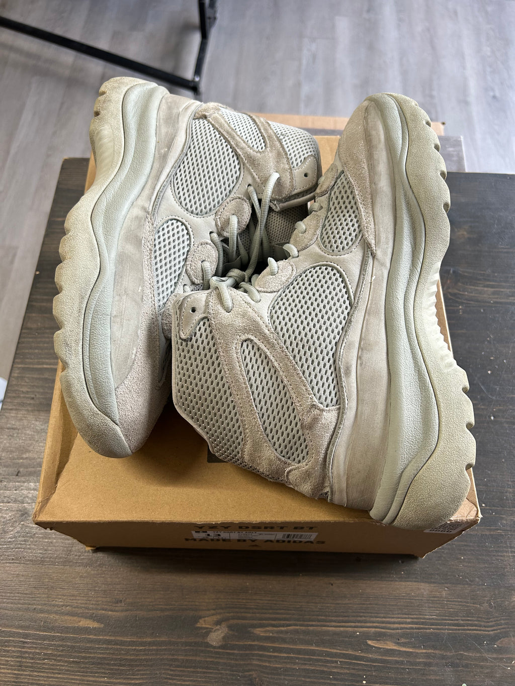 Pre-Owned Adidas Yeezy Desert Boots Salt