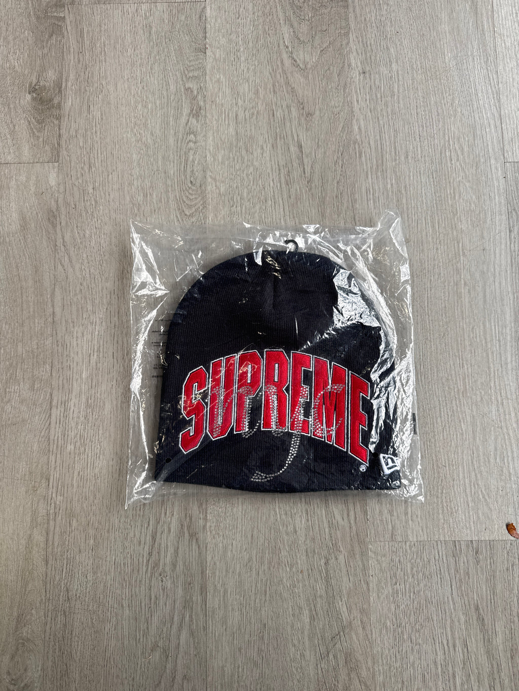 Supreme New Era Rhinestone Navy Beanie