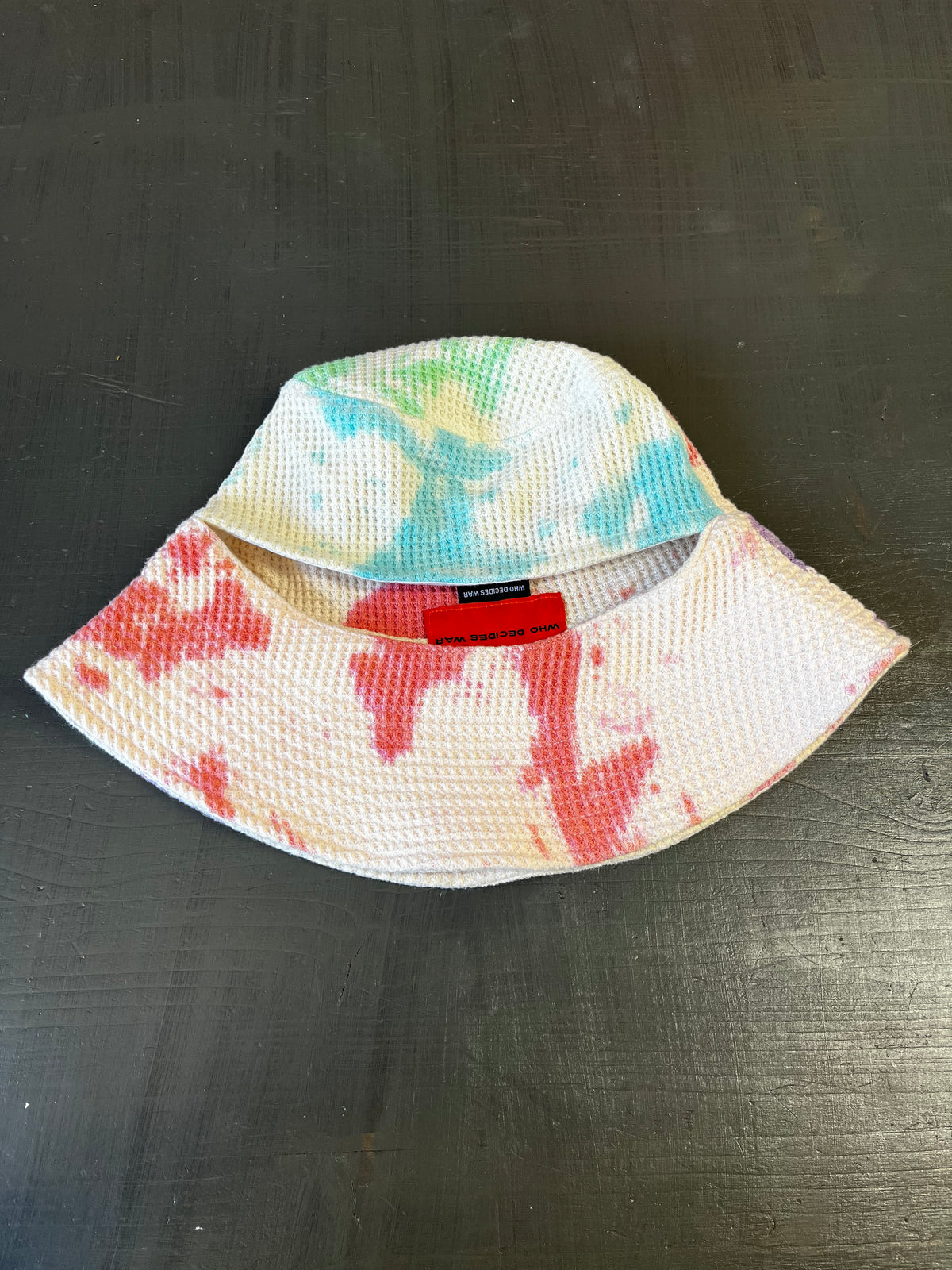 Who Decides War ROYGBIV Ti Dye Waffle Knit Bucket Hat