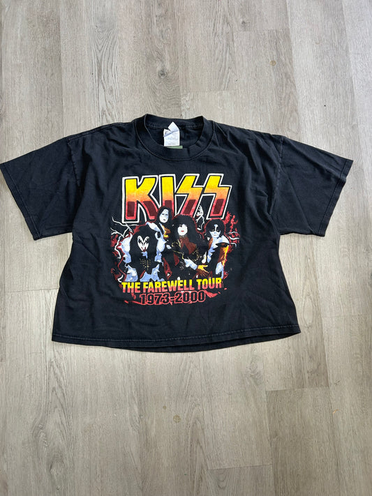 Vintage Cropped Kiss Farewell Tour Tee