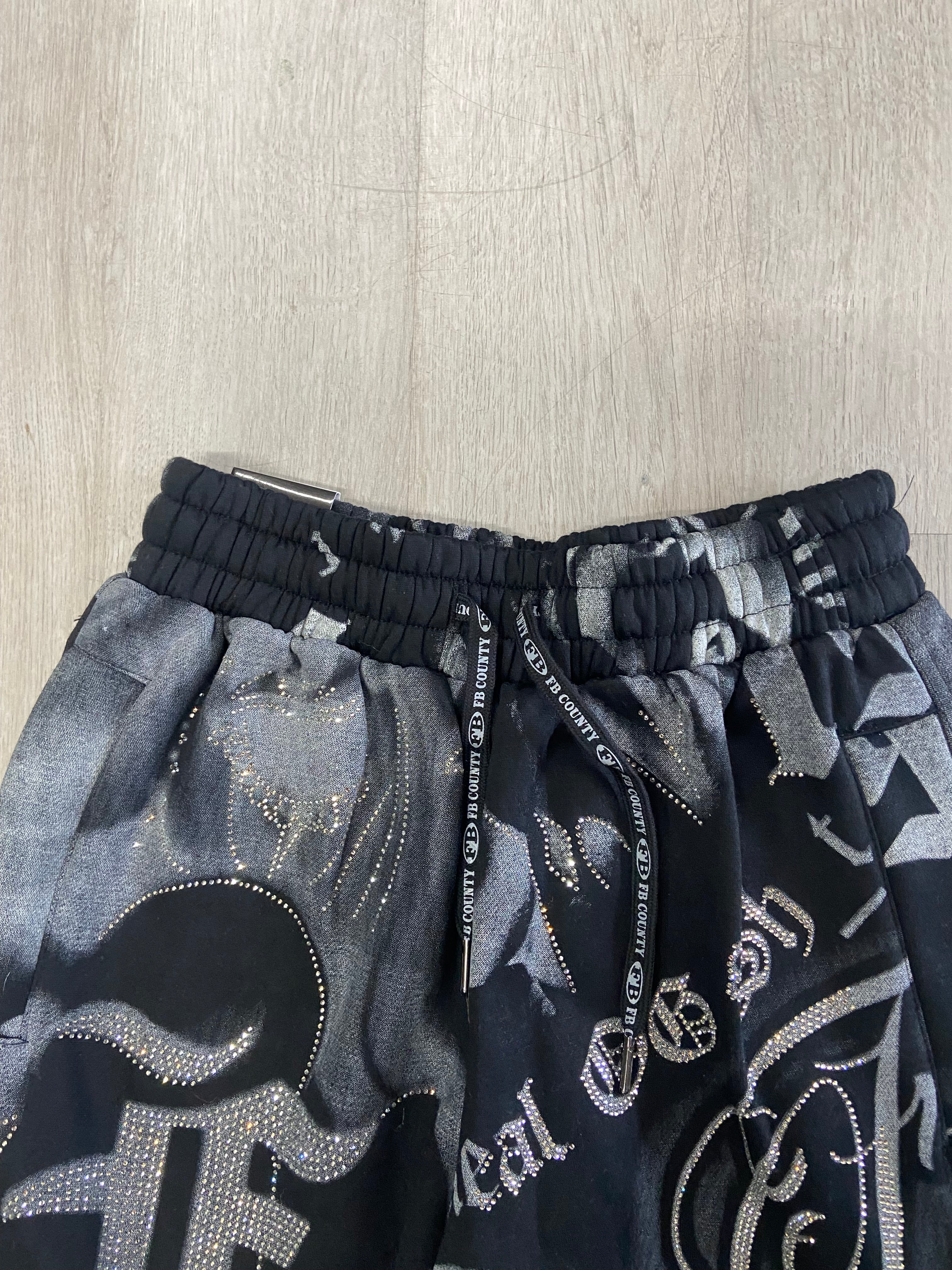 FB County Rhinestones Tattoo Sweatpants