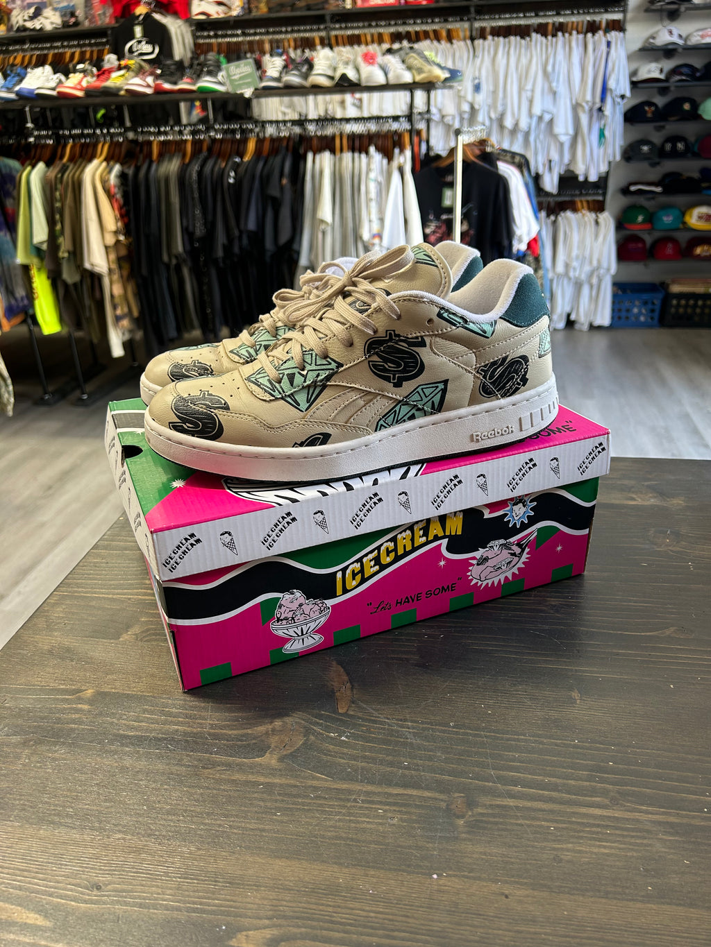 Pre-owned Reebok BBC Ice Cream x BB4000 Stucco