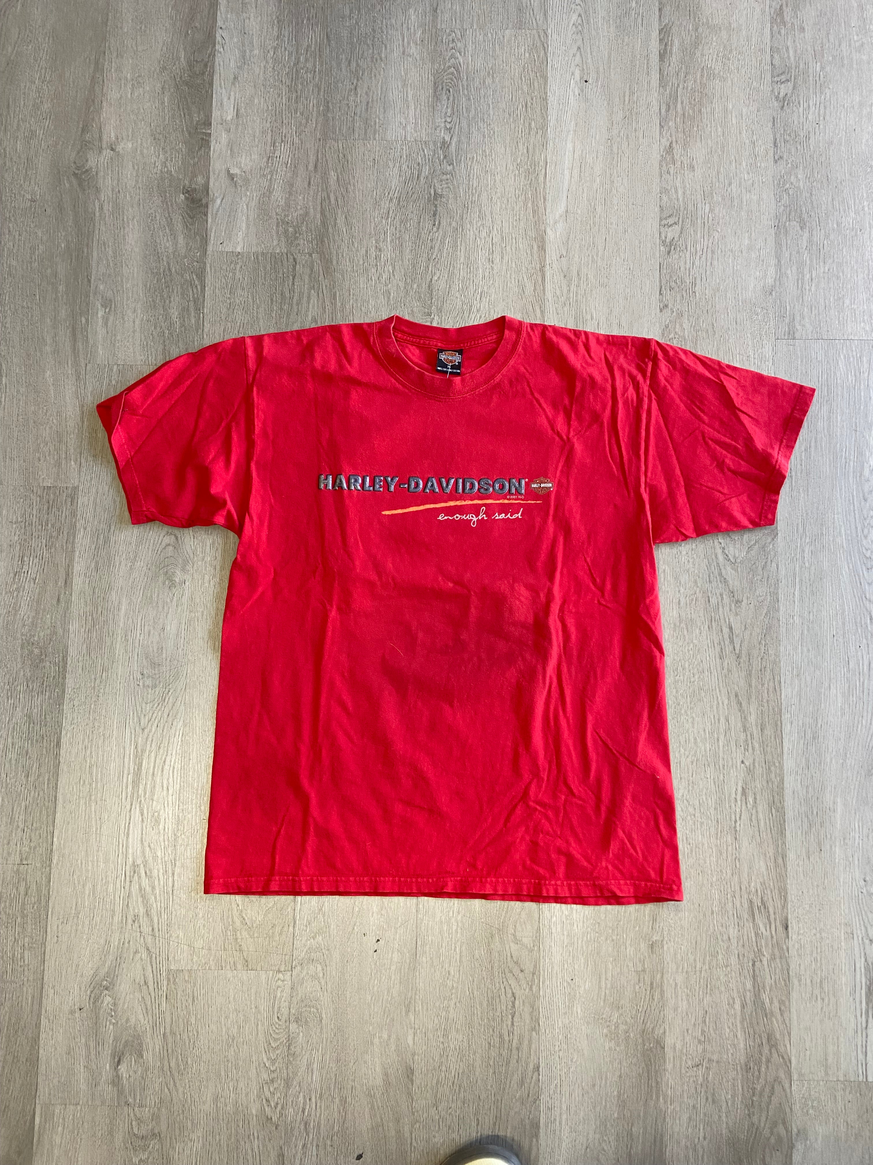 2001 Red Harley Davidson Enough Said Budke’s Tee