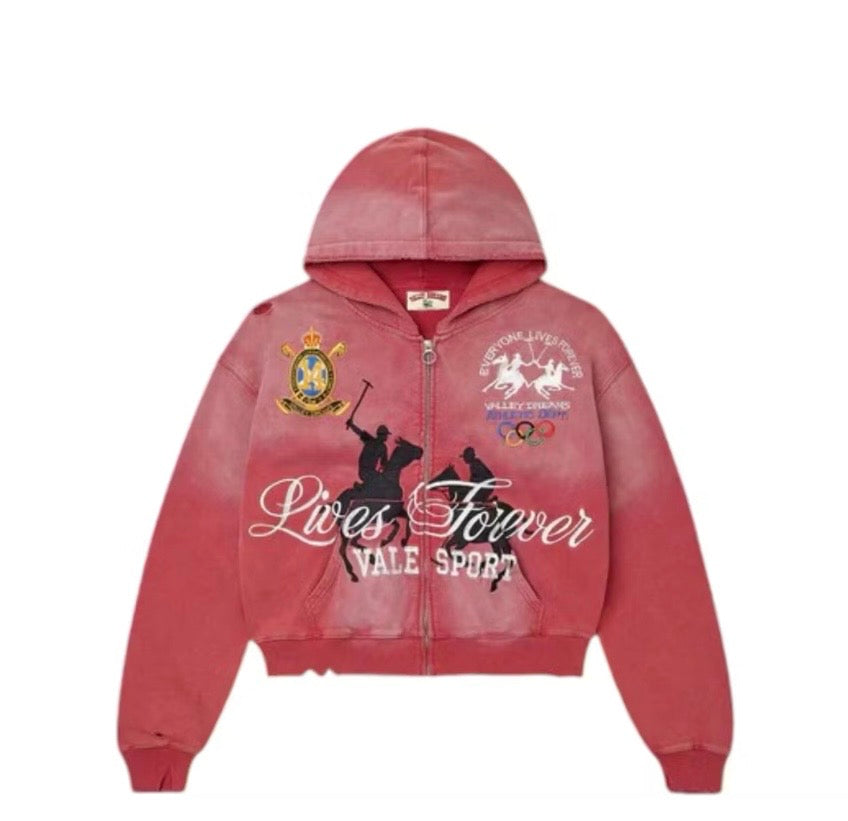Vale Red Rockefeller Zip Up Jacket Lives Valley Forever