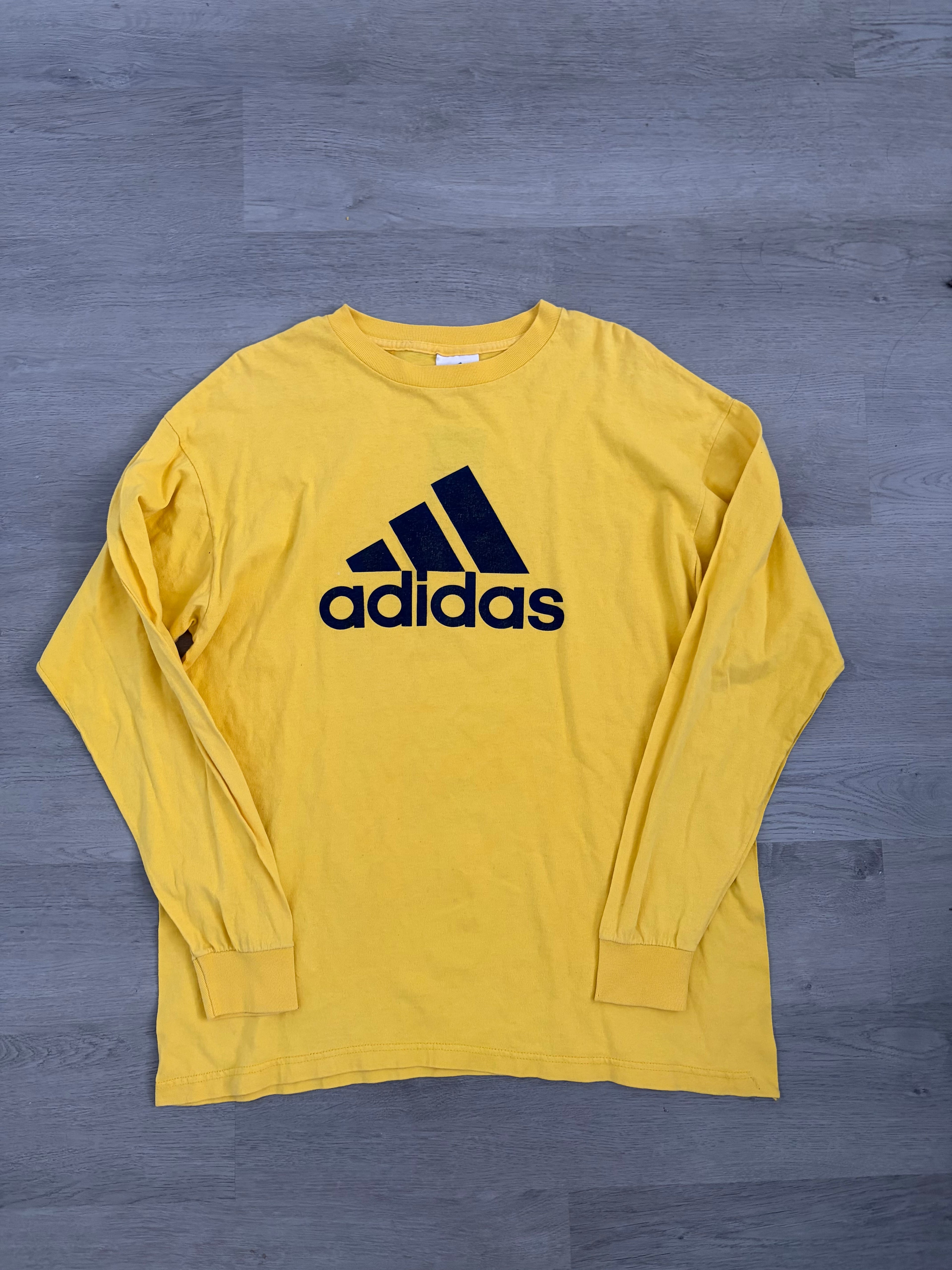 Yellow Adidas Logo Long Sleeve Tee