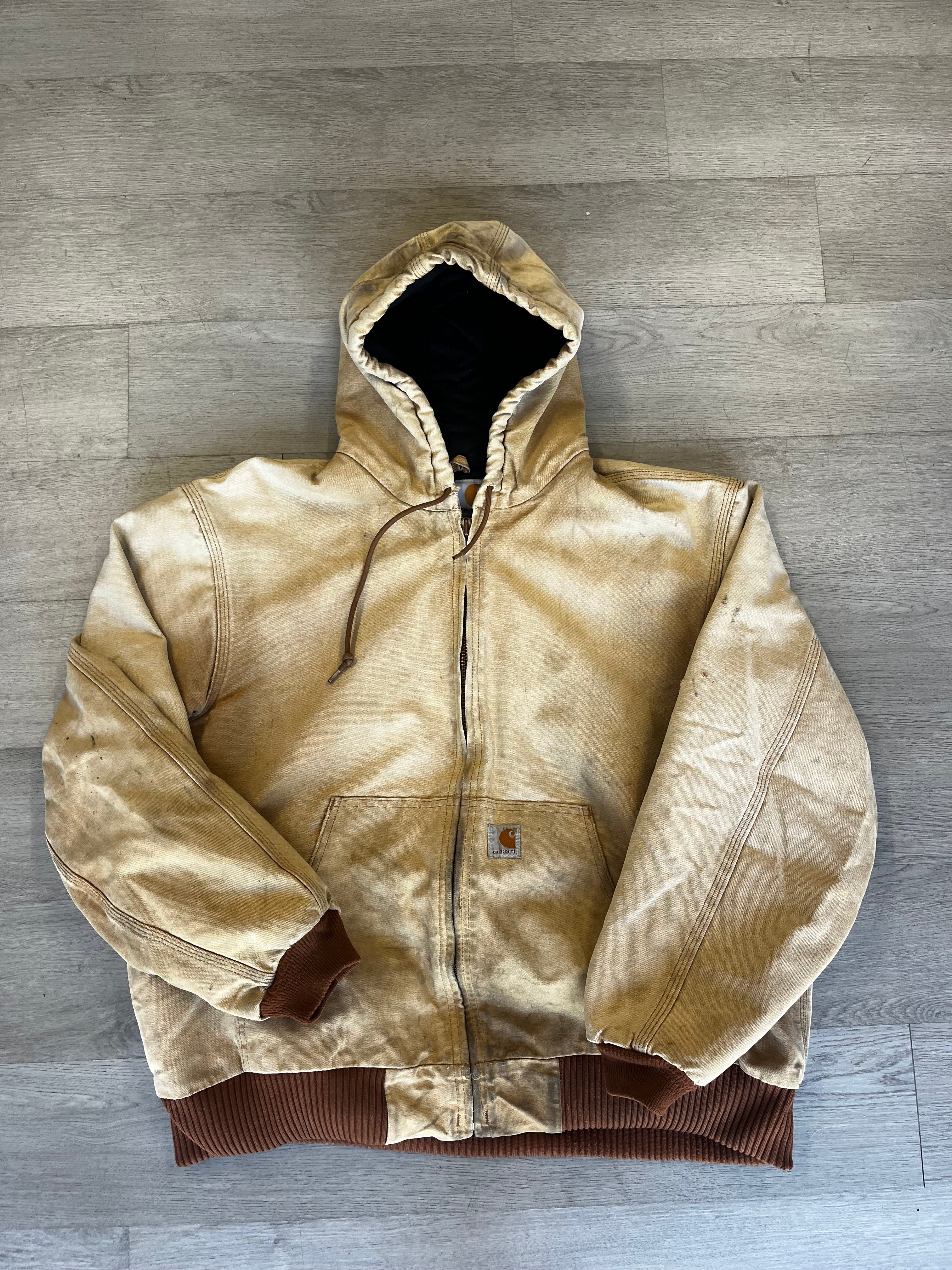 Vintage Tan Carhartt Hooded Jacket