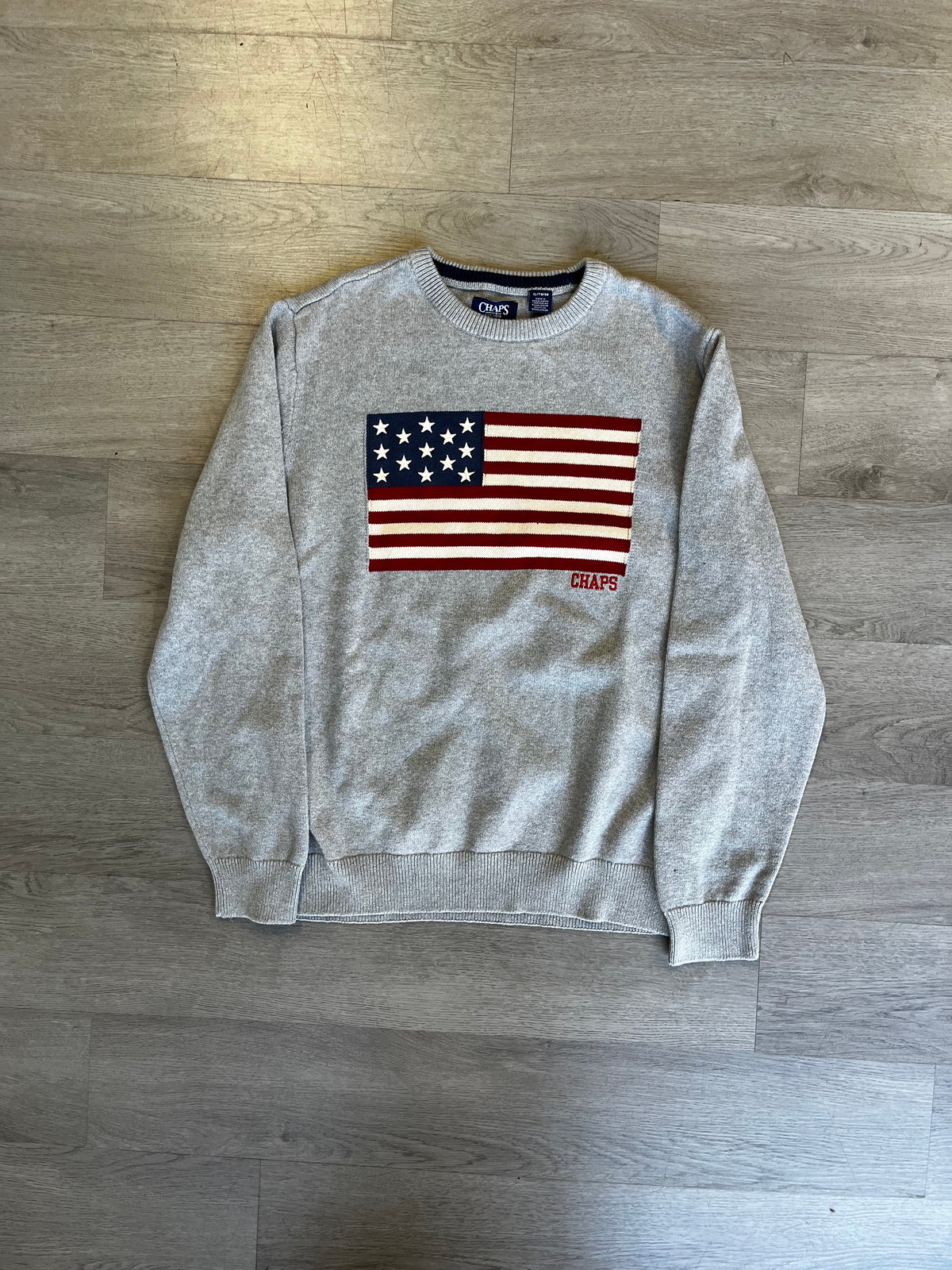 Chaps Men's American Flag Cotton Crewneck Sweater