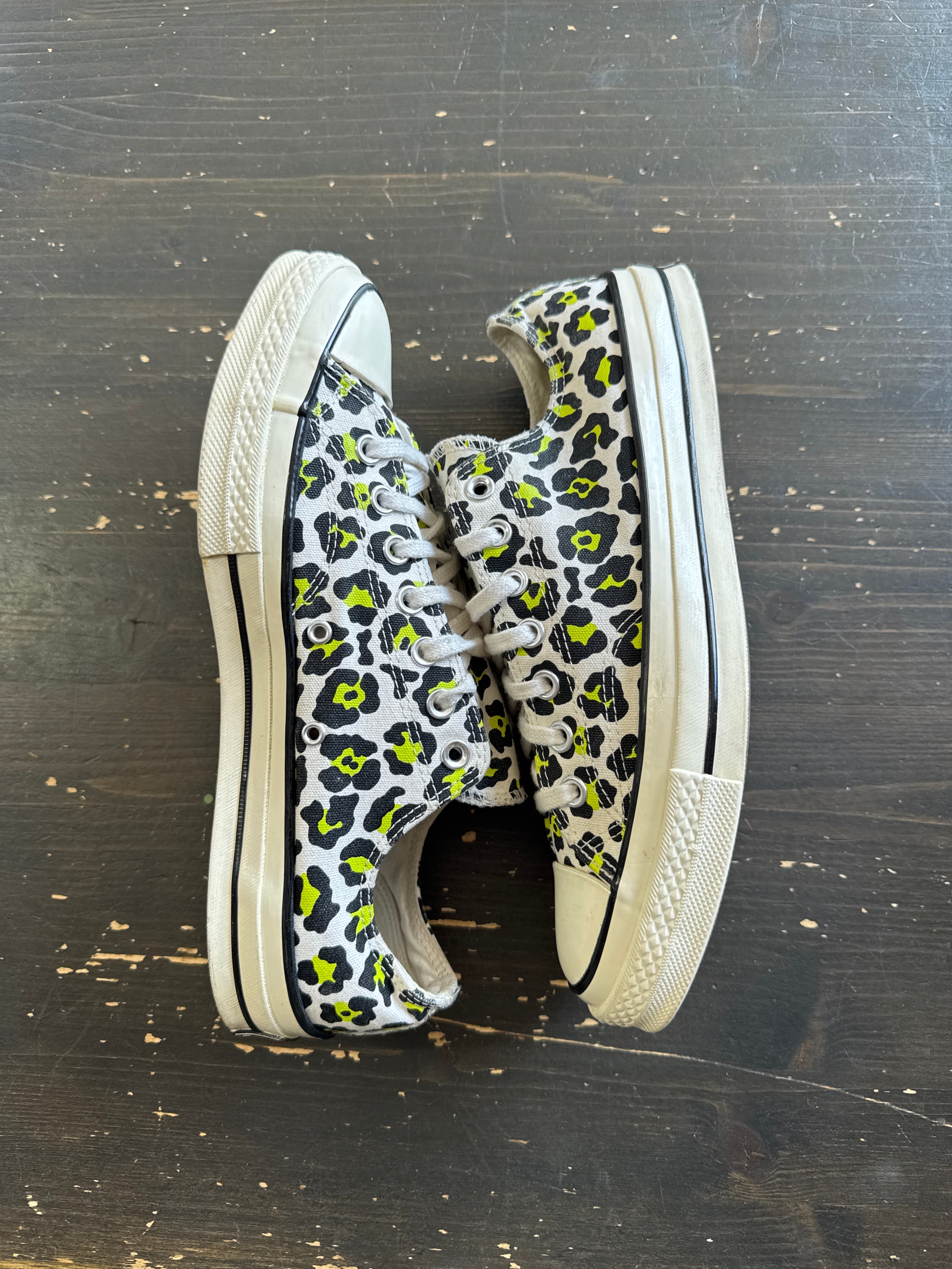 Pre-owned Converse Chuck Taylor All Star 70 Ox Leopard White Bold Lime