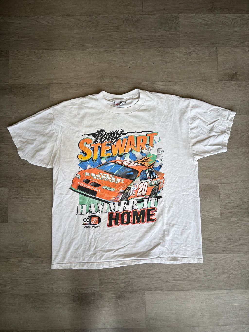Vintage 1999 Tony Stewart Hammer It Home Home Depot NASCAR Tee