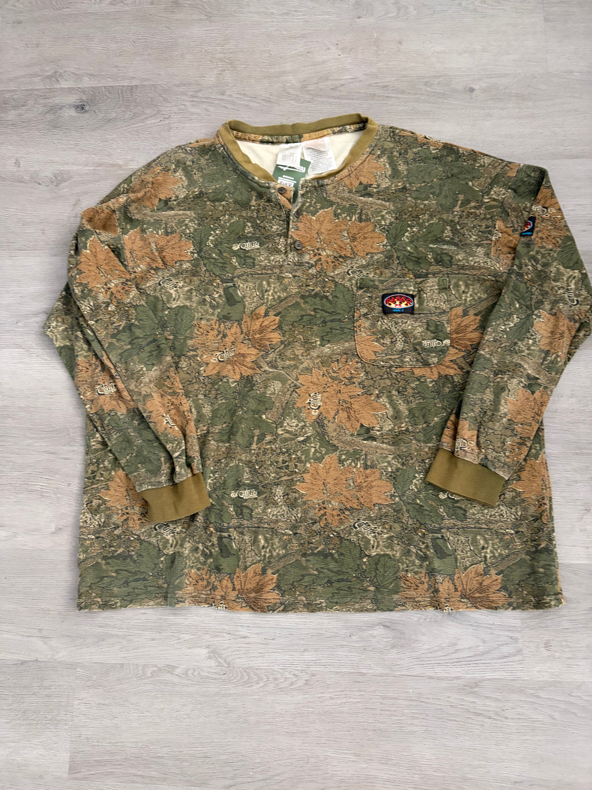 Camo Henley Long Sleeve Hunting Shirt