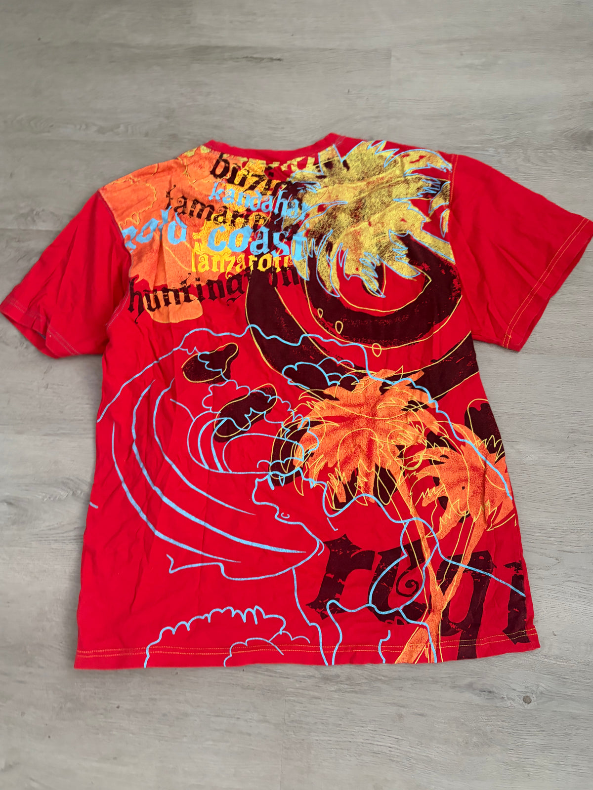 Vintage Red Request Jeans Y2K All Over Print Graphic Tee
