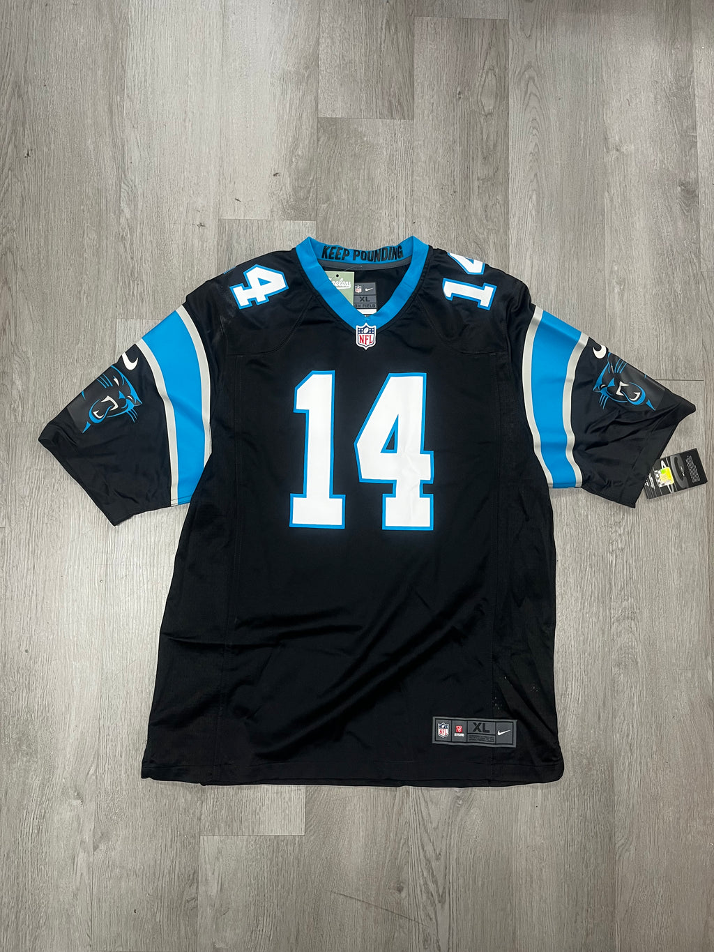 Nike Carolina Panthers #14 Sam Darnold Black Game Jersey
