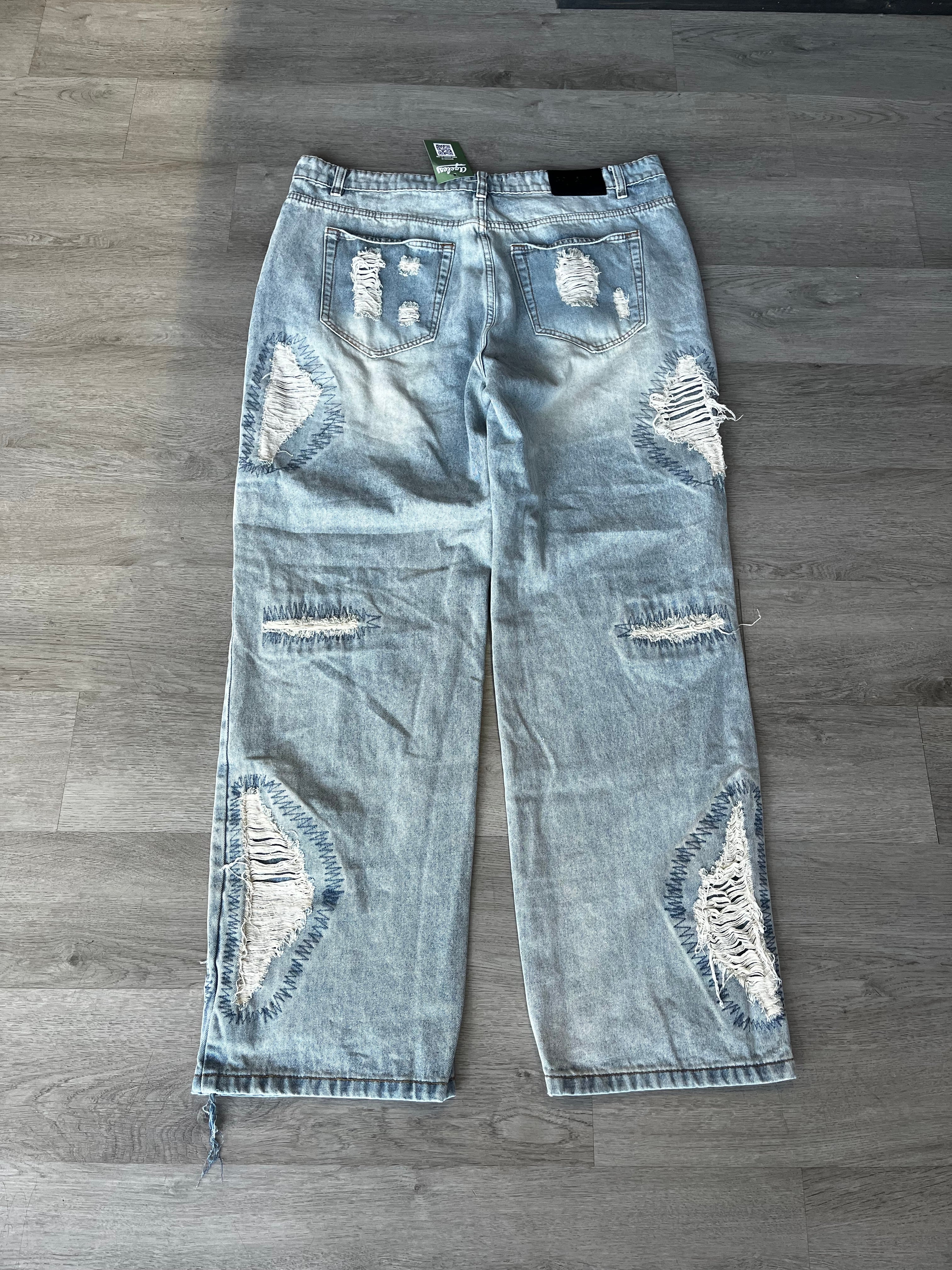 Concept Ripped Distressed Light Wash Jeans