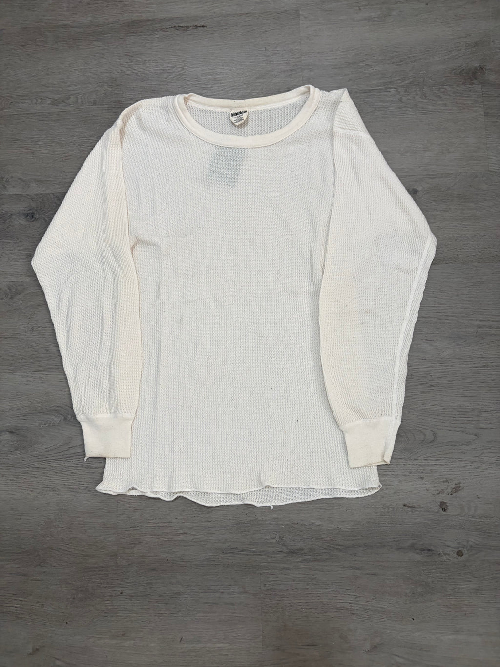 Vintage White Thermal Long Sleeve Tee