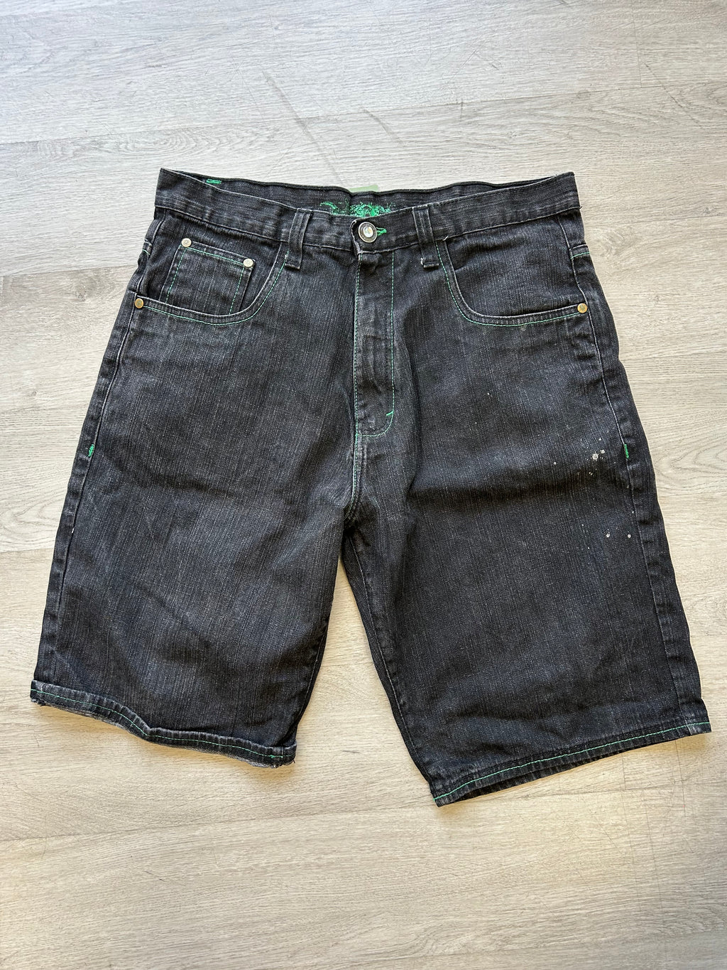 Vintage Y2K Blue Denim Embroidered Jean Shorts Jorts