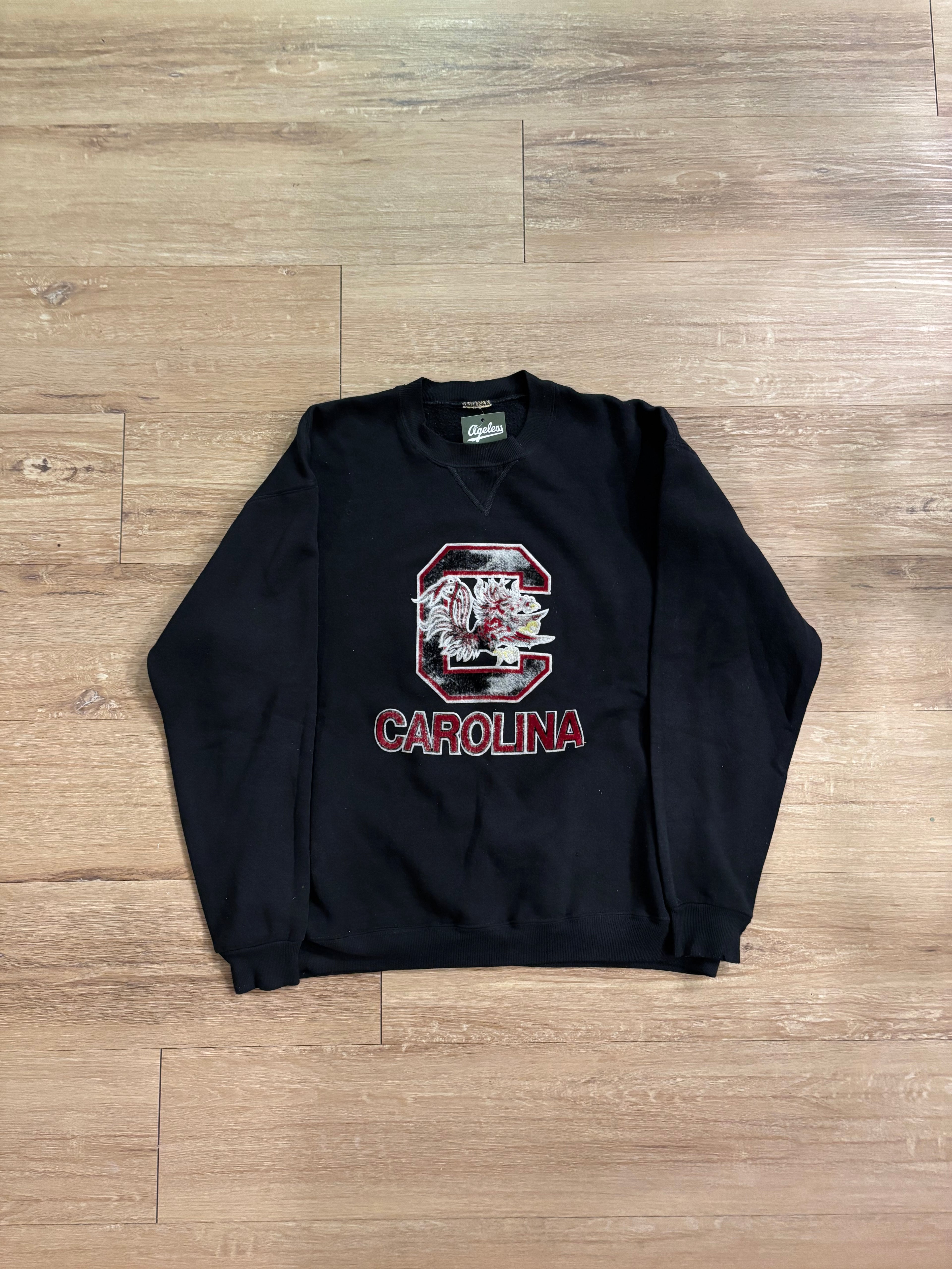 Vintage Black South Carolina Gamecocks Velvet Crewneck