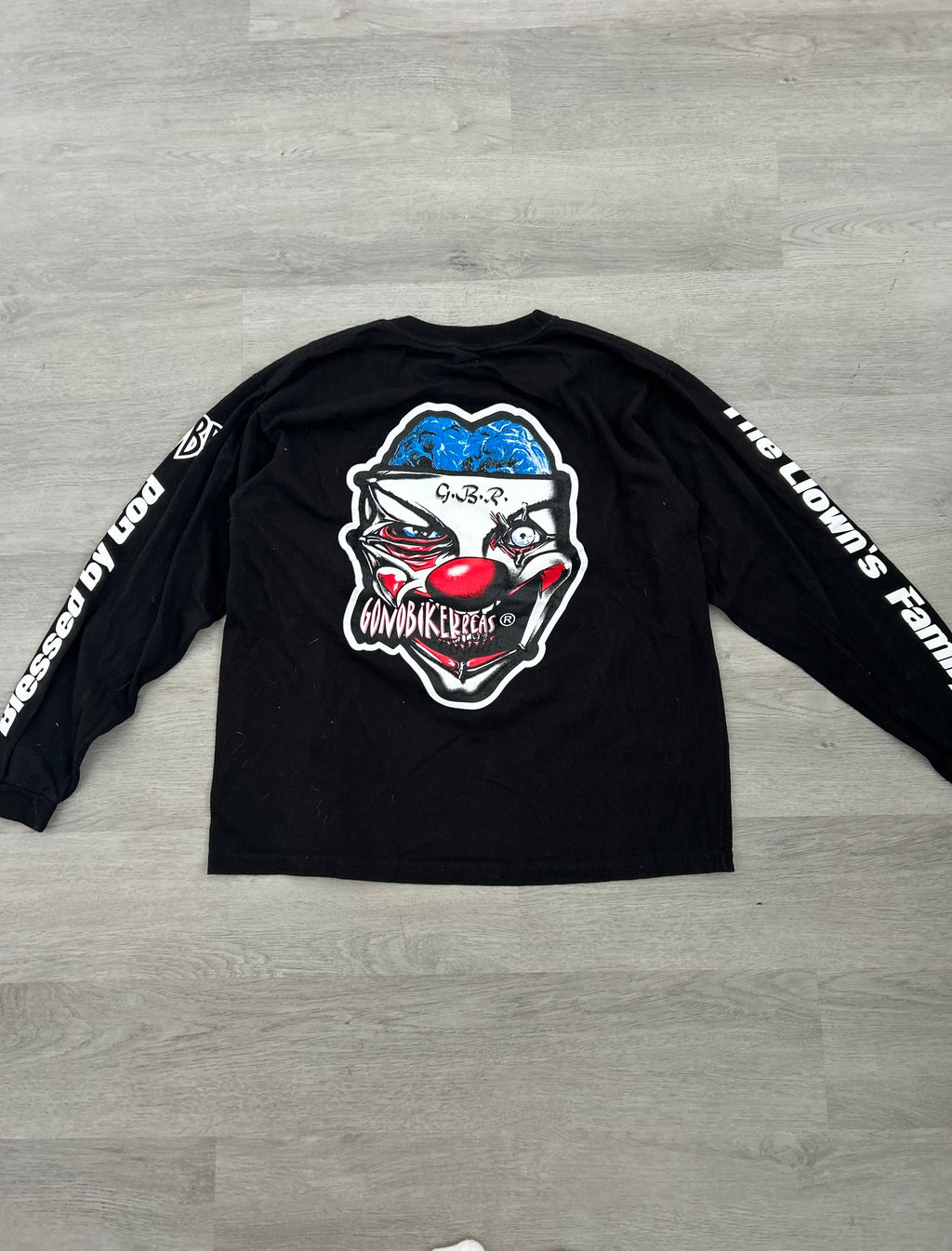 Black Gonobikerreas Clown Long Sleeve Tee