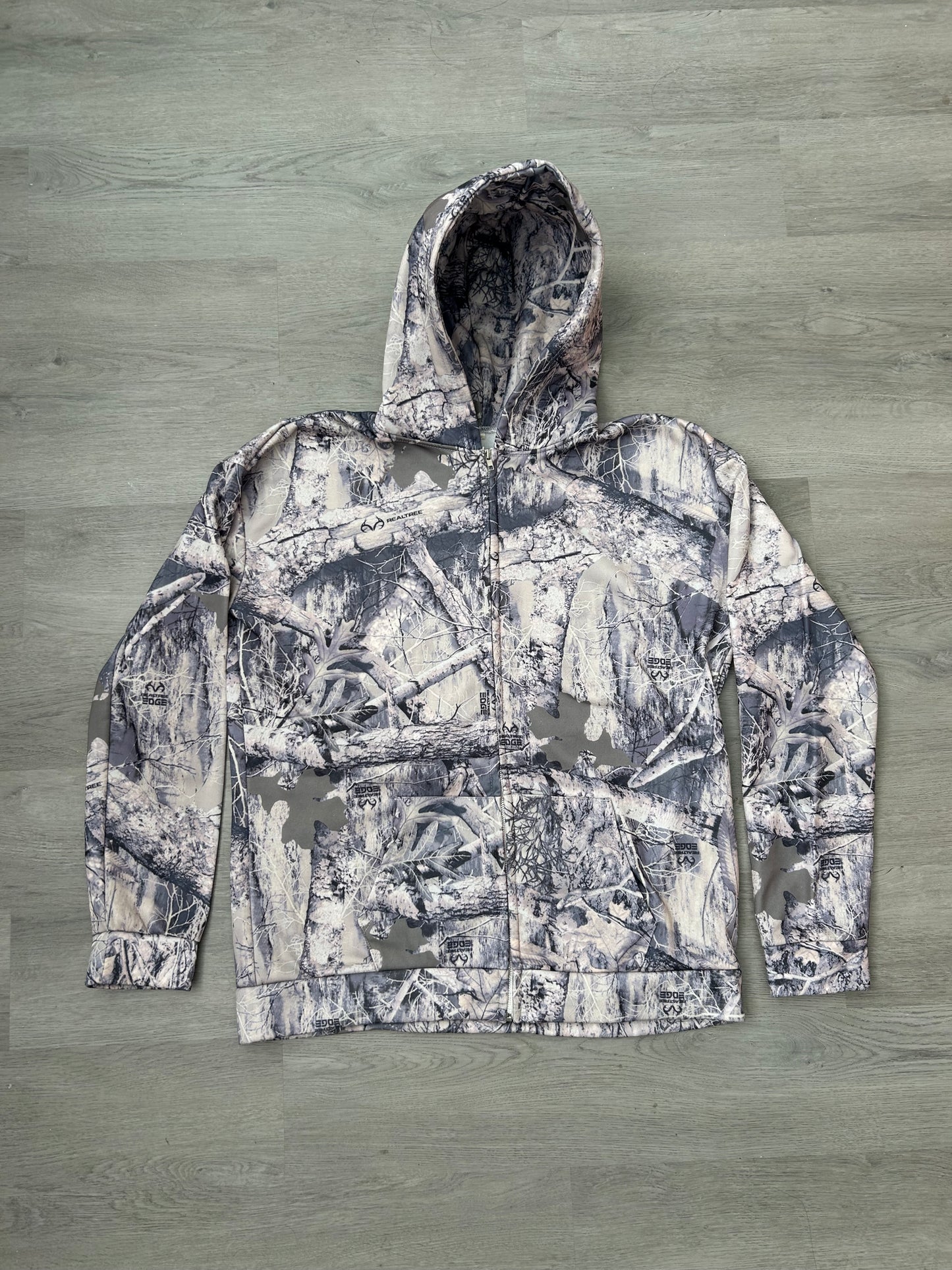 Camo Print Zip Up Hoodie
