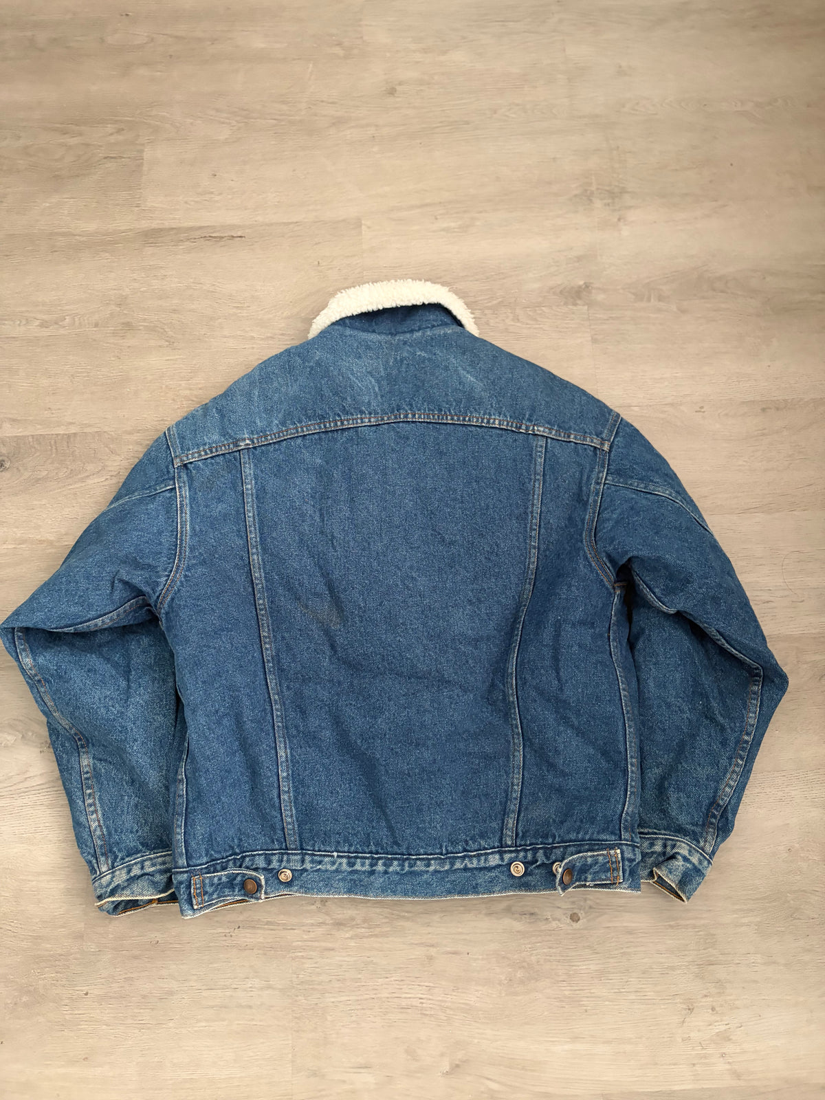 Vintage KAVIS Sherpa Lined Denim Trucker Jacket
