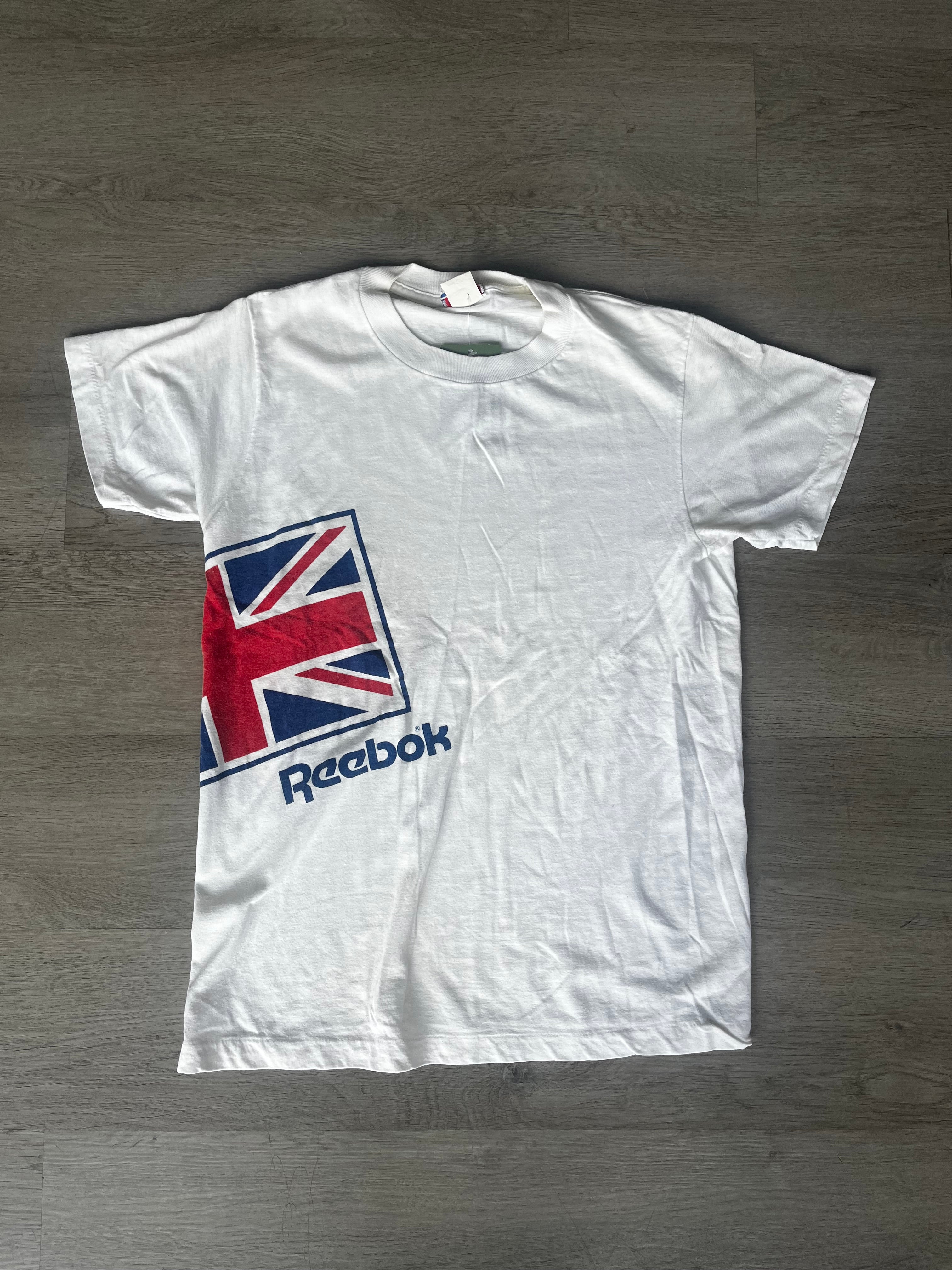 Vintage Reebok Half n Half British Flag Tee
