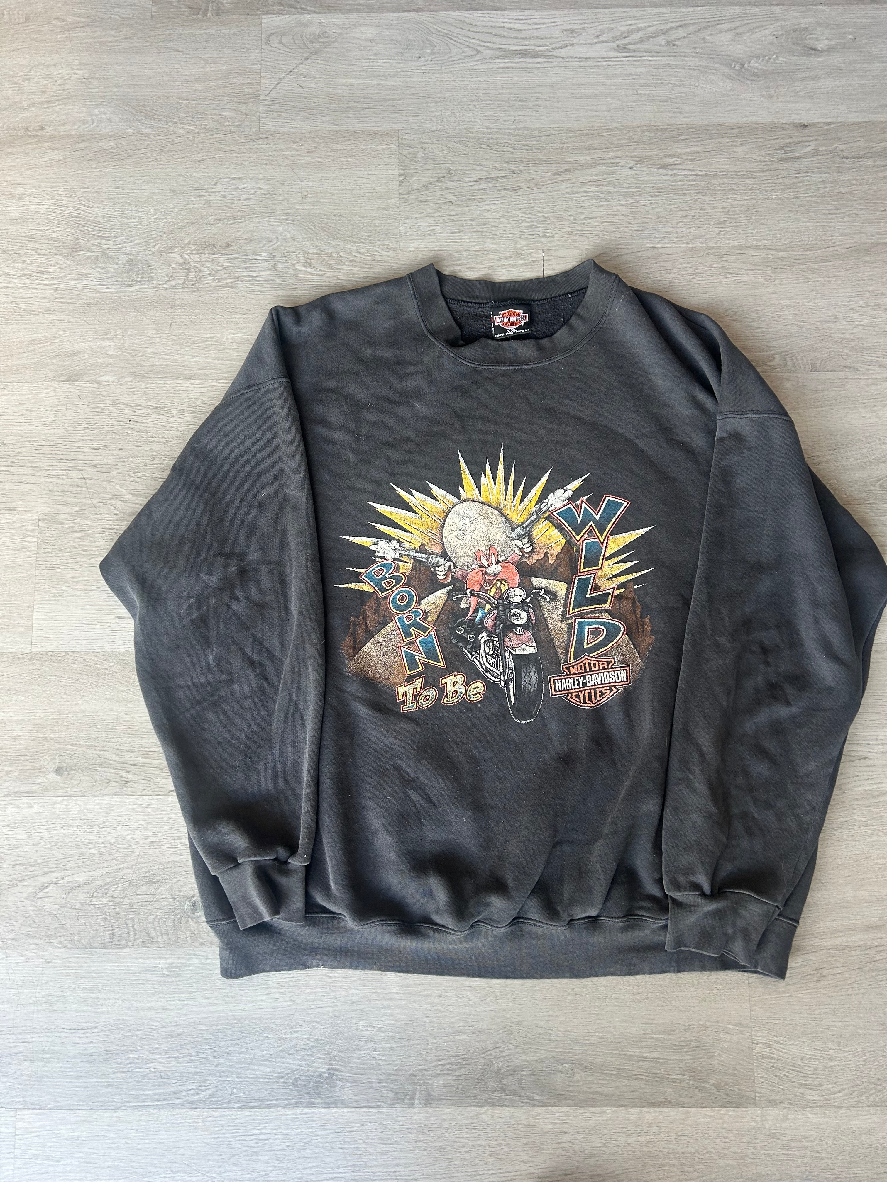 Vintage Looney Tunes Harley Davidson Sweater