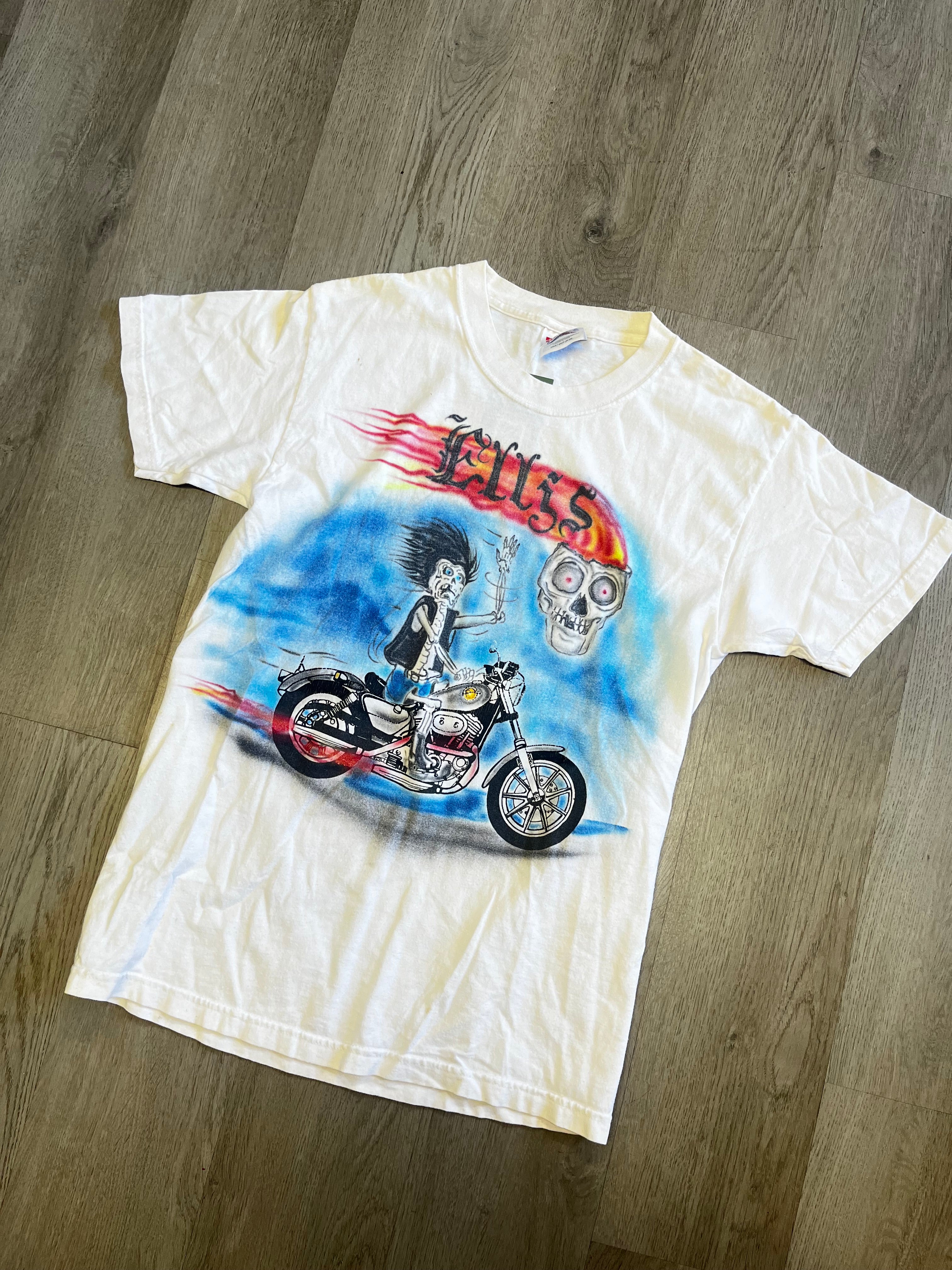 Vintage Airbrush ‘Ellis’ Skull Biker Tee