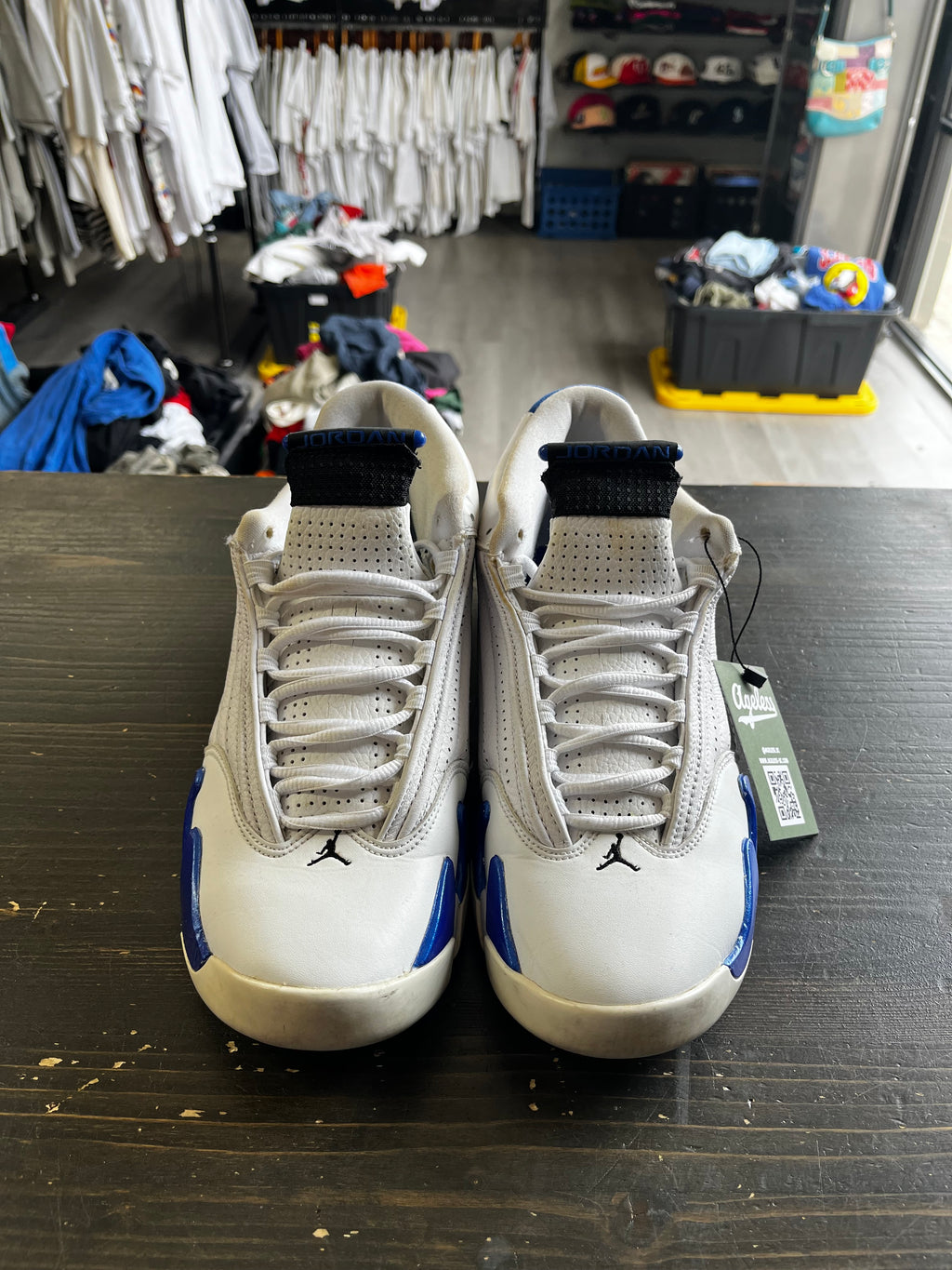 Pre-Owned Jordan 14 Retro White Hyper Royal