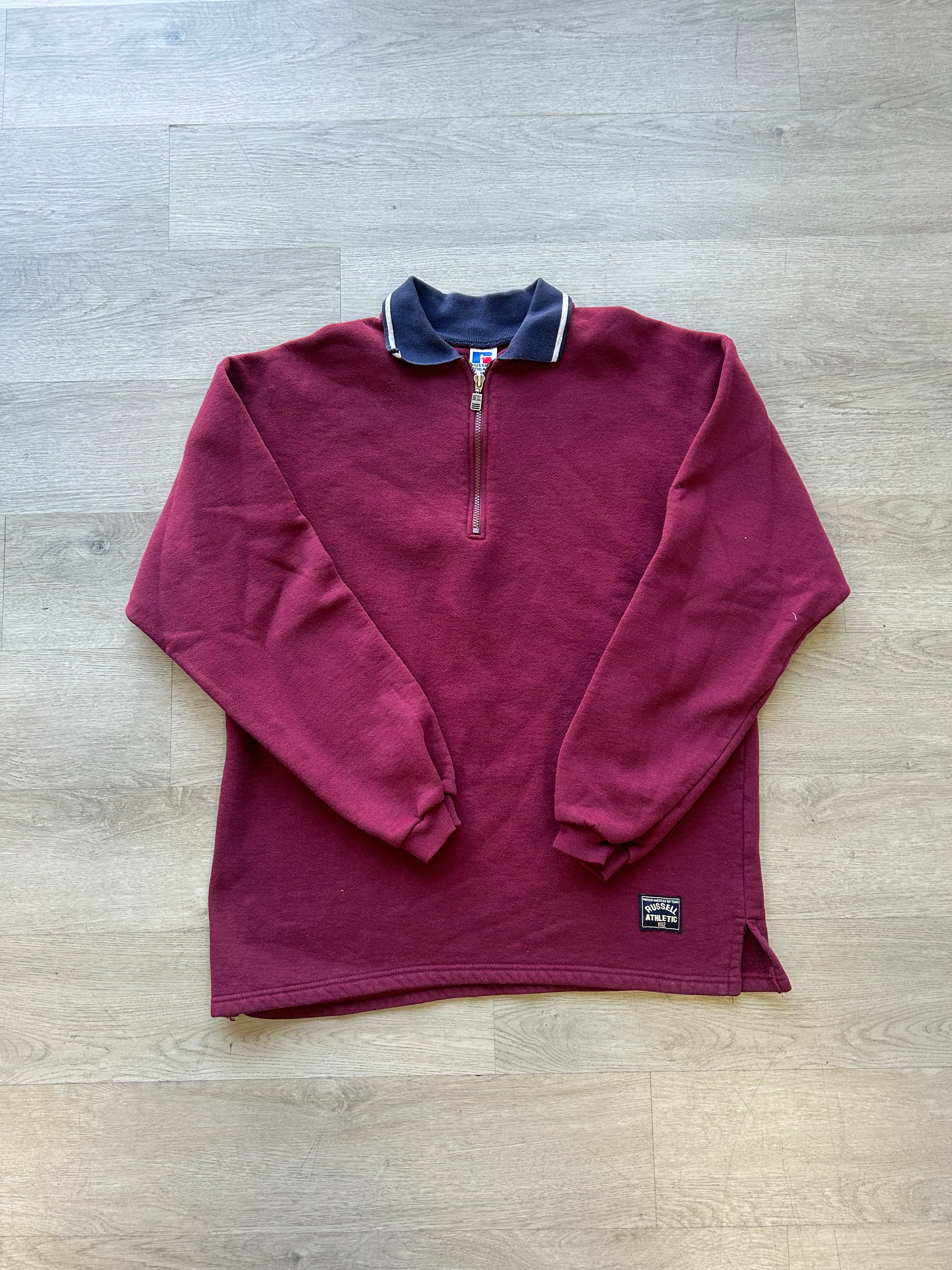 Russell Athletics Burgundy Quarter Zip