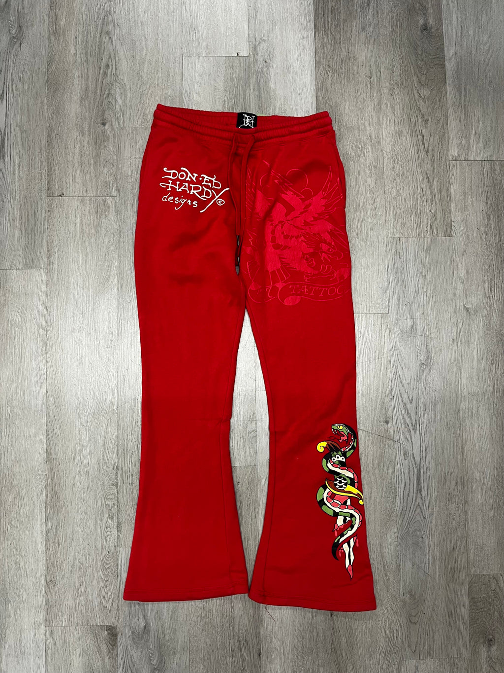 Women’s Y2K Ed Hardy Red Flare Sweatpants