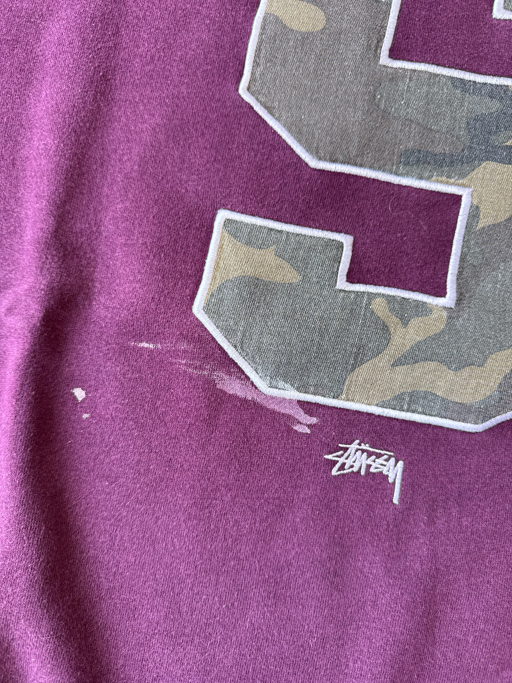 Y2K Stussy Camo S Logo Embroidered Sweatshirt