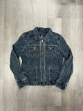 Women’s Y2K French Cuff Fitted Denim Zip Up Jacket