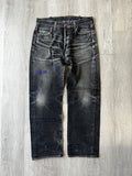 Levi 501 Purple Stitched Orignal Fit Jeans