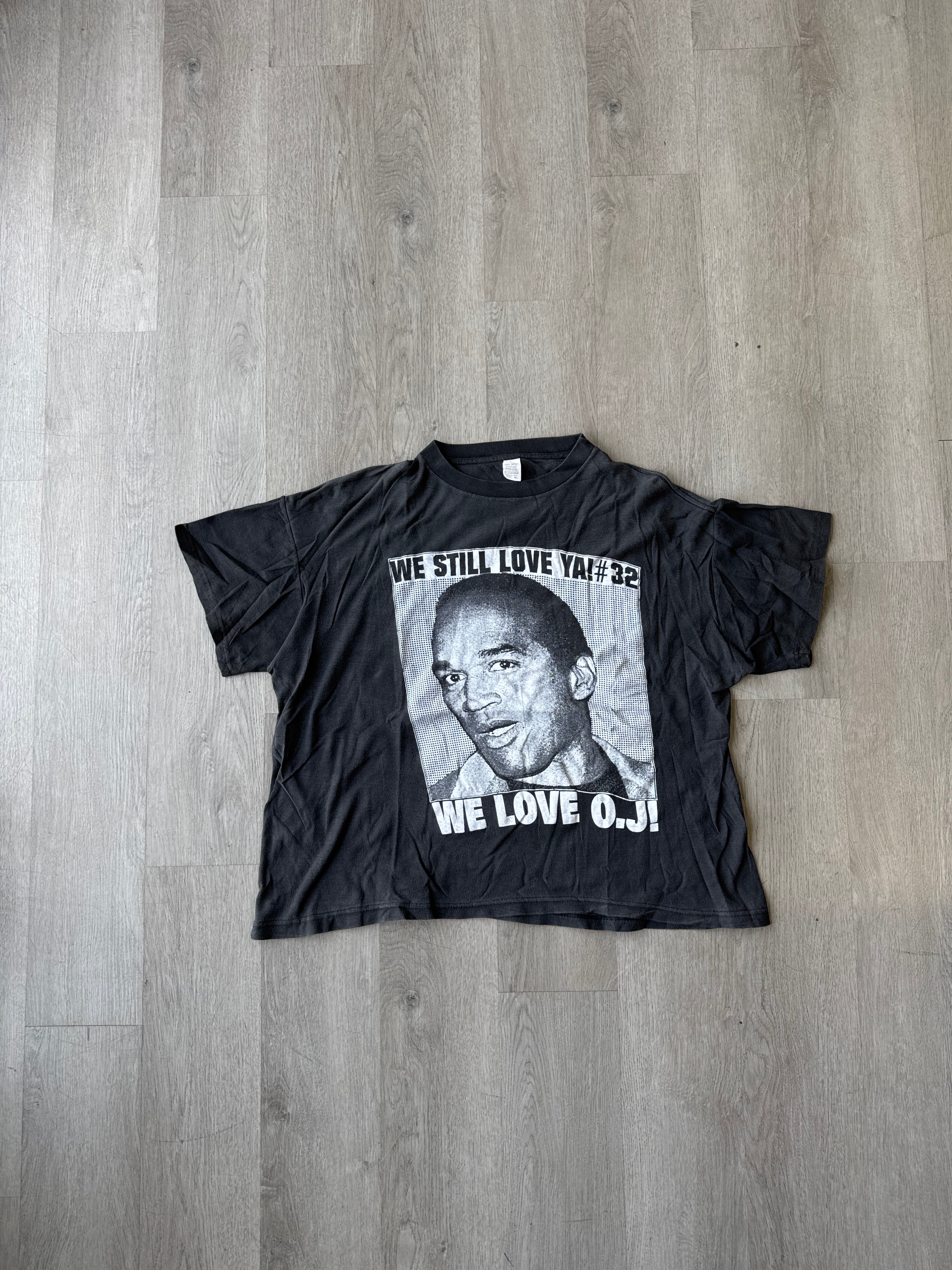 Vintage 90s OJ Simpson We Still Love Ya #32 We Love O.J! Don’t Squeeze The Juice Rap Tee