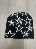 Black w/ White Y2K Style Star Beanie
