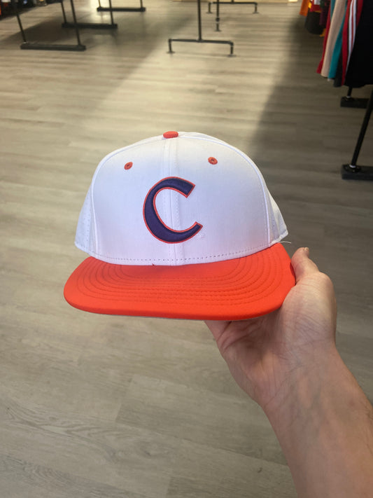 White Clemson Fitted Hat