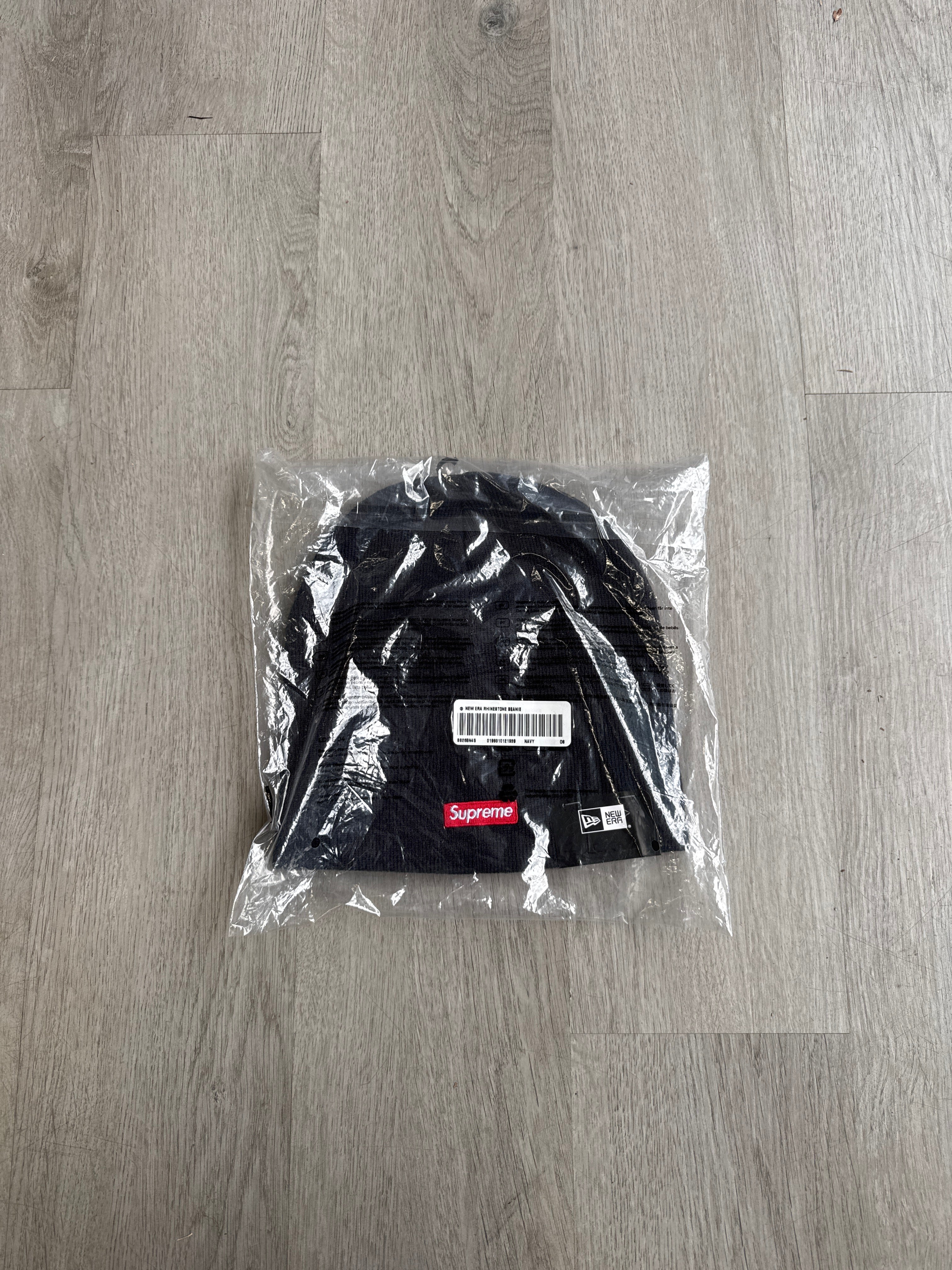 Supreme New Era Rhinestone Navy Beanie