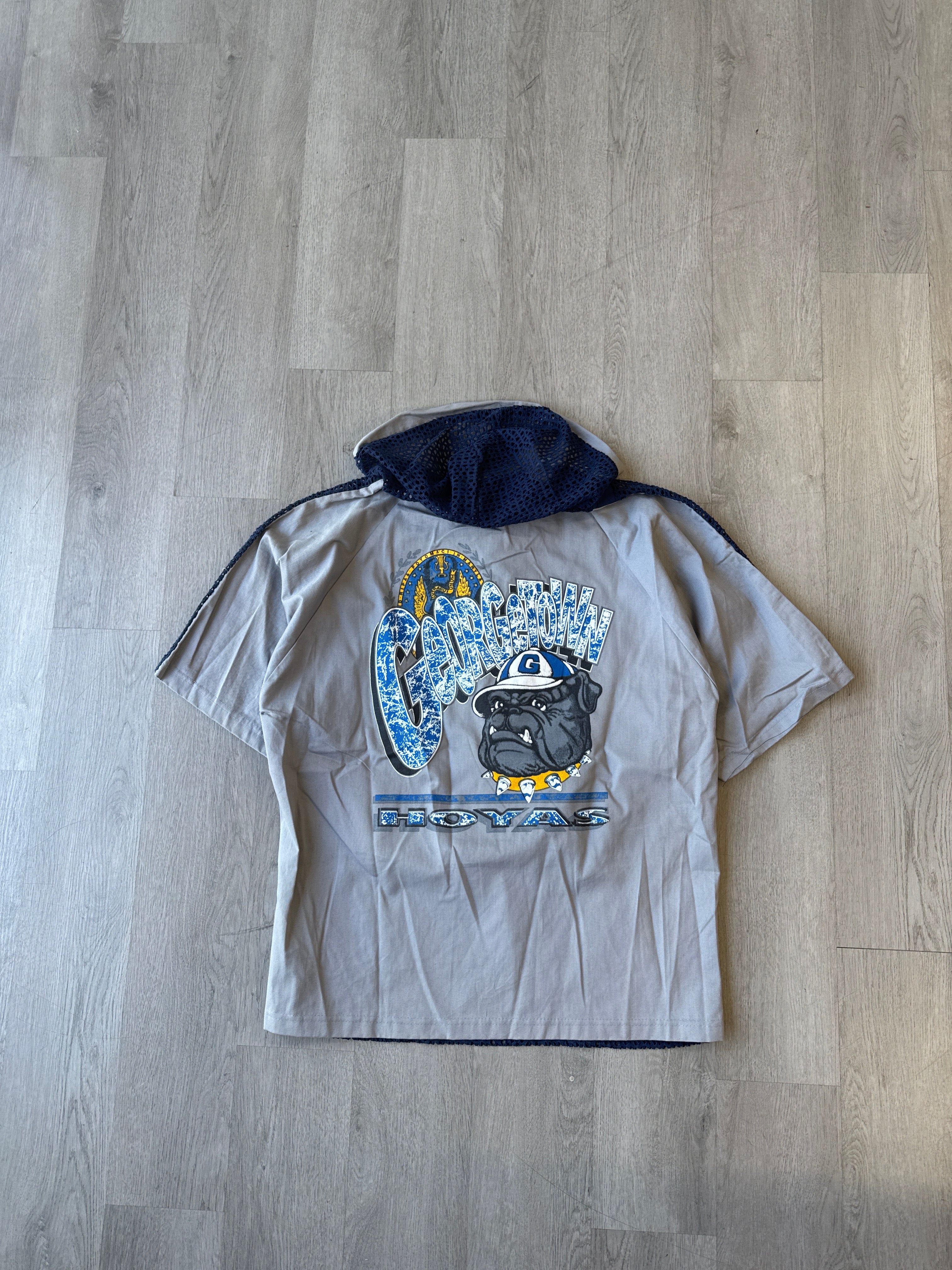 Vintage 90s Georgetown University Hoyas Hooded Tee Shorts Set