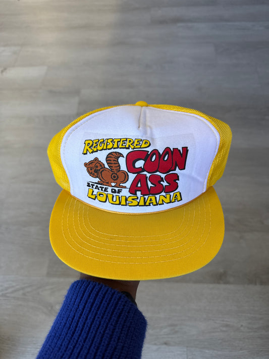 Vintage Registered State Of Louisiana Coon Snapback Hat