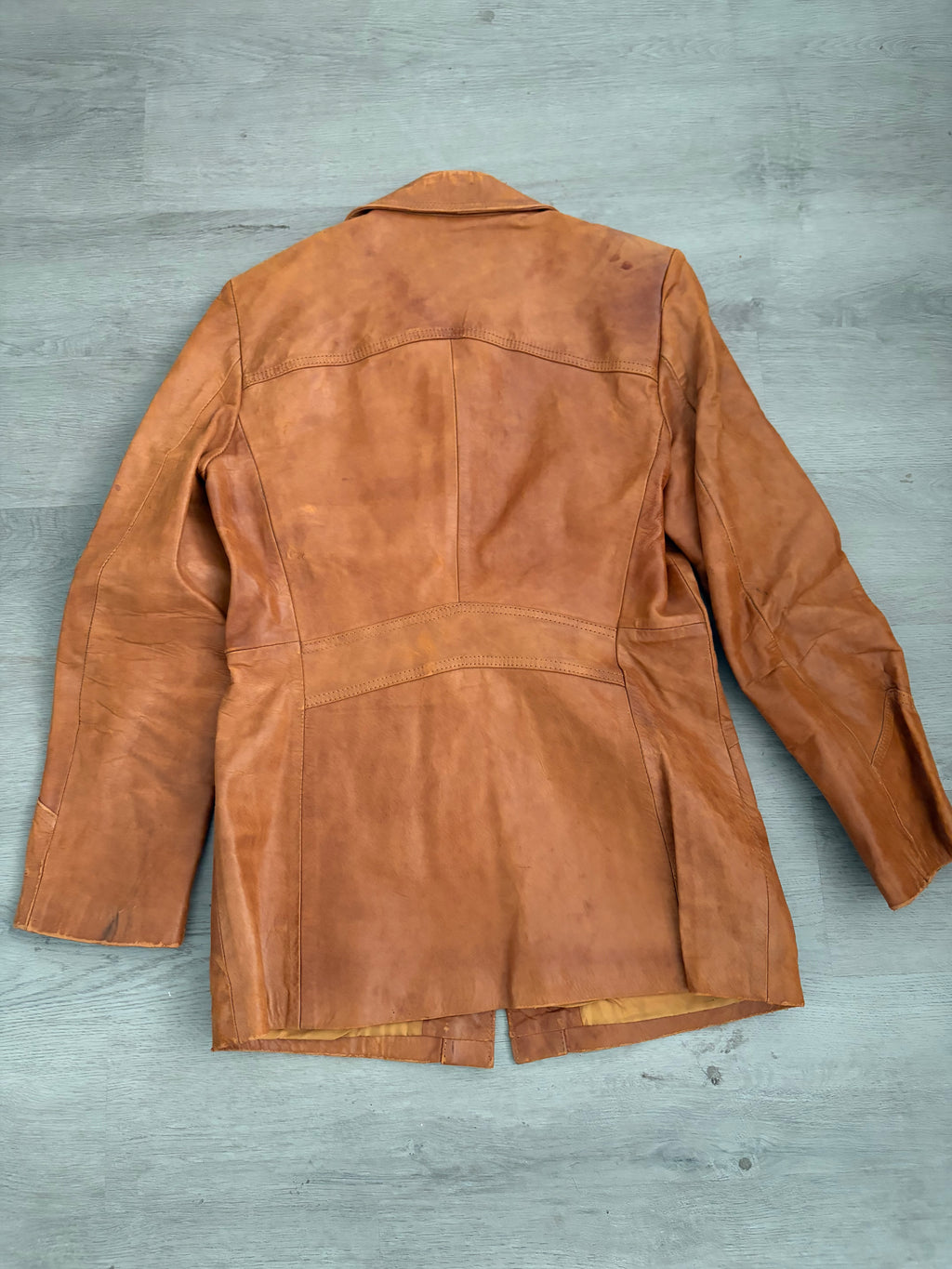 Vintage Jacques Olivier Paris Brown Leather Safari Jacket