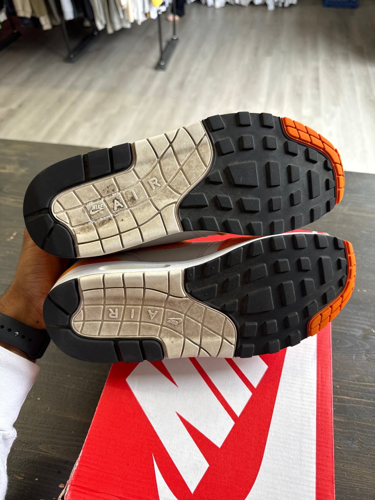 Pre-owned Nike Air Max 1 Anniversary Orange