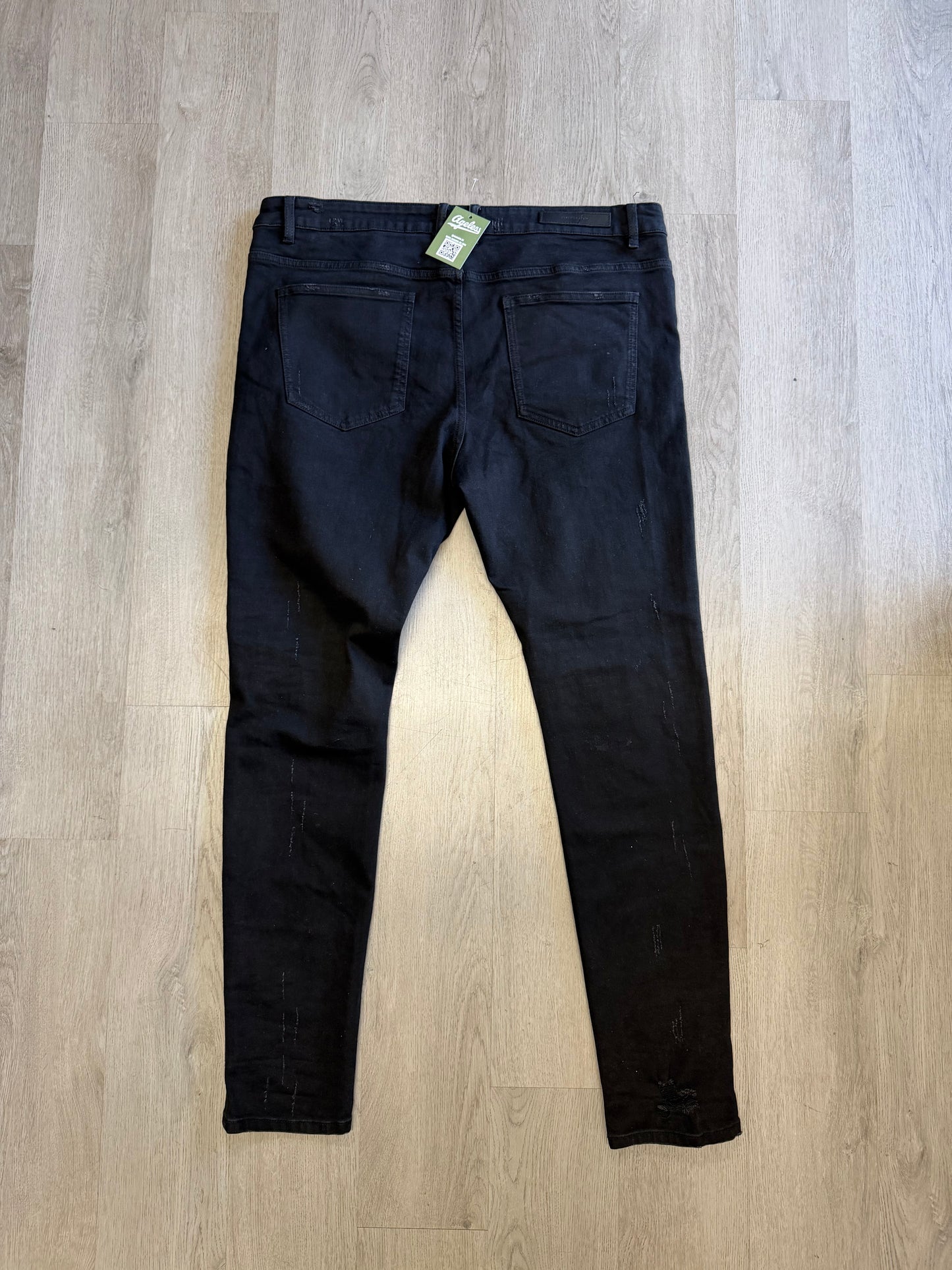 Embellish Studded Patch Black Jeans