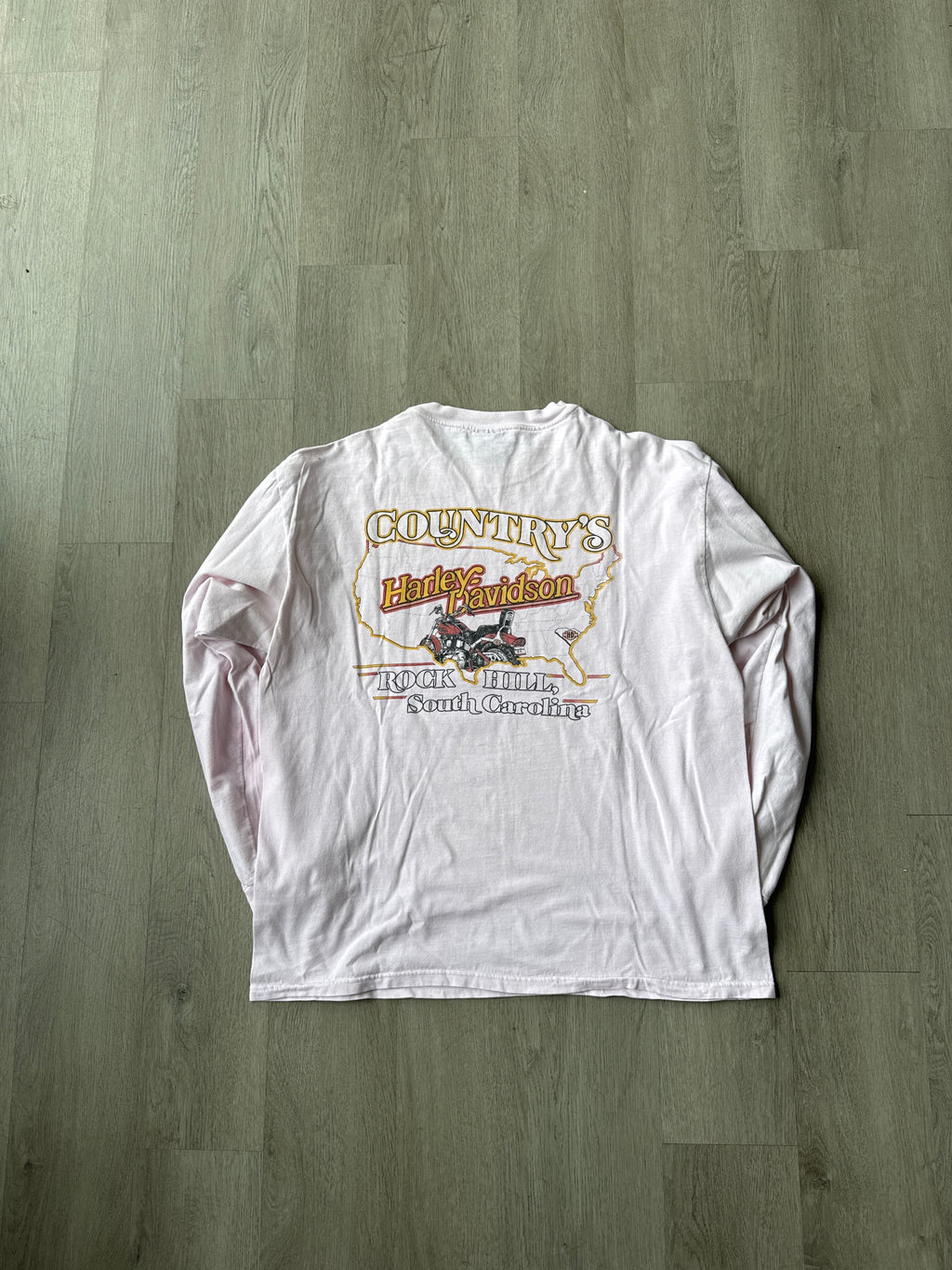 Vintage 1999 Harley Davidson Rock Hill South Carolina Pink Longsleeve