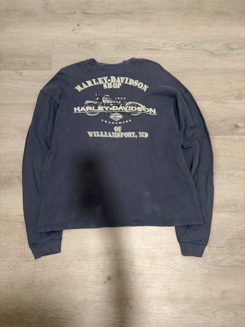 Vintage Harley Davidson Shop Williamsport Maryland Long Sleeve Tee