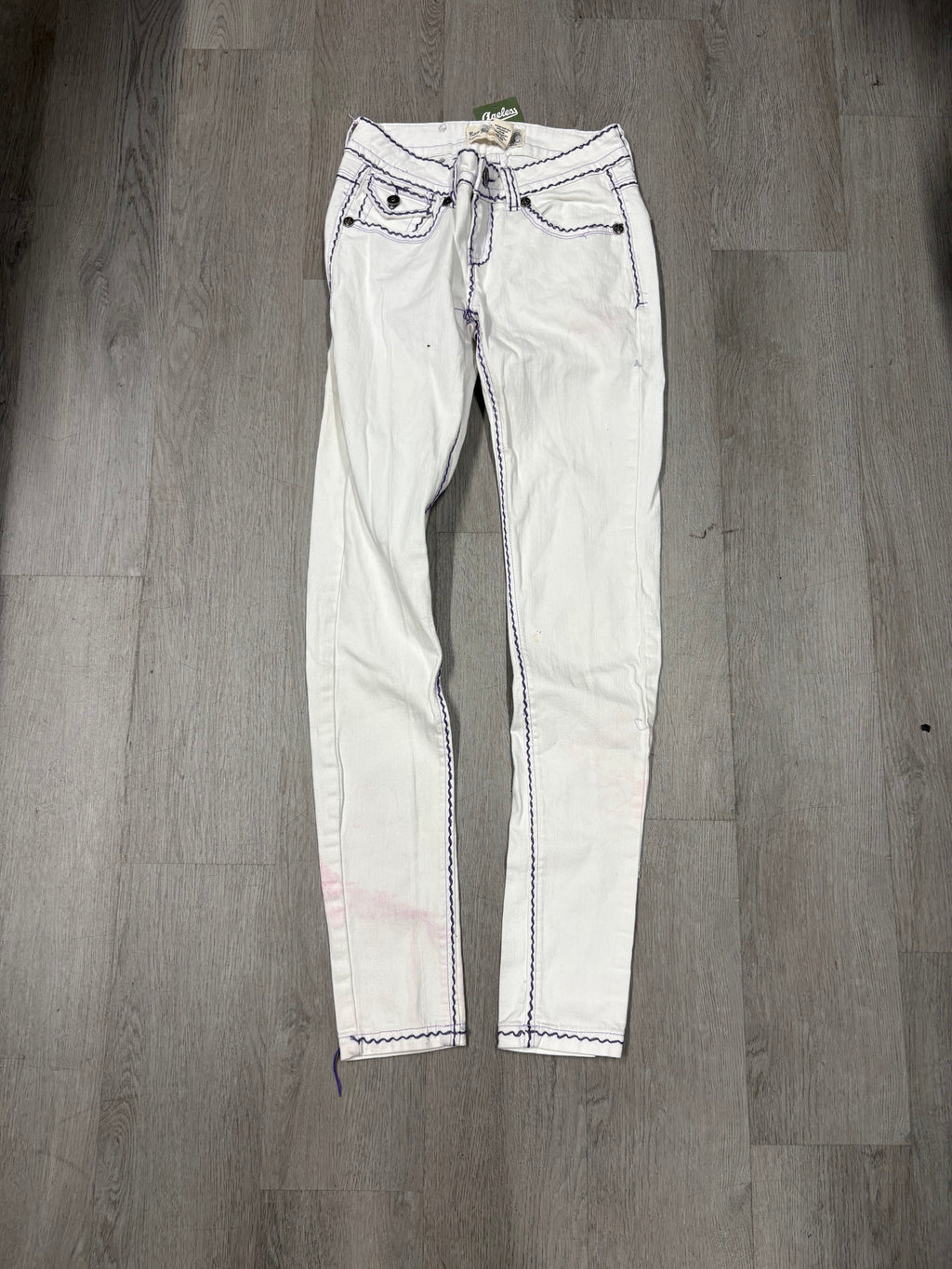 Y2K Womens Raw Blue Skinny Jeans